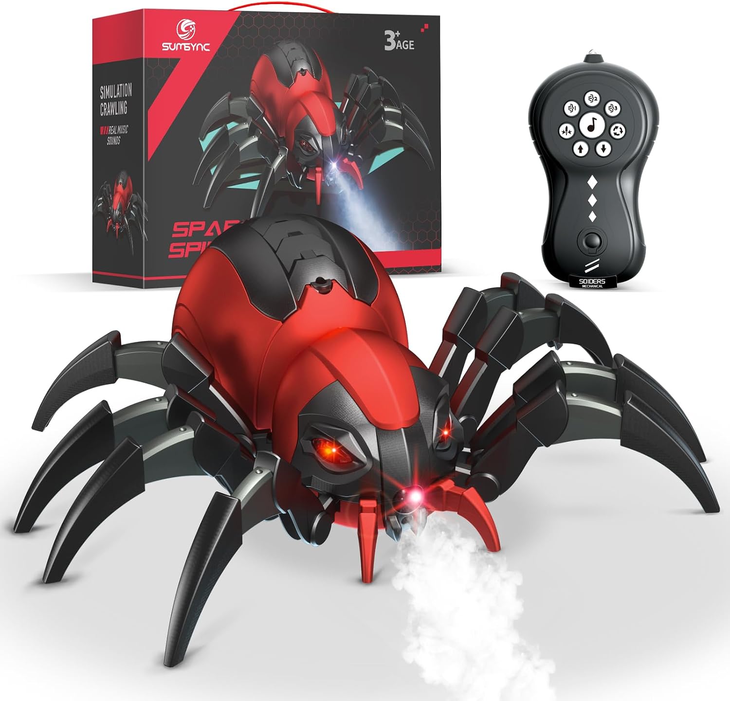 Remote Control Spider Kids Toys – Realistic RC Spider, Music Effect, LED Light, Toys for 3 4 5 6 7 8 9 10 11 12+ Year Old Boys/Girls, Gifts for Halloween Christmas Birthday, Red Remote Control Spider Kids Toys – Realistic RC Spider, Music Effect, LED Light, Toys for 3 4 5 6 7 8 9 10 11 12+ Year Old Boys/Girls, Gifts for Halloween Christmas Birthday, Red