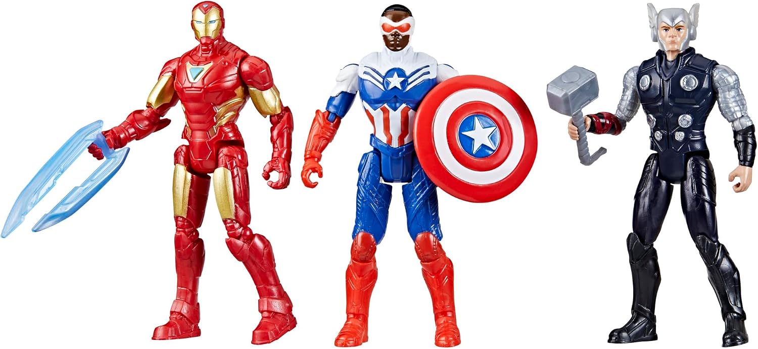 Marvel Avengers Epic Hero Series Team-Up Gift Pack, 4-Inch-Scale (10cm) Captain America, Thor, Iron Man Action Figures, Toys for Kids Ages 4 and Up (Amazon Exclusive) Marvel Avengers Epic Hero Series Team-Up Gift Pack, 4-Inch-Scale (10cm) Captain America, Thor, Iron Man Action Figures, Toys for Kids Ages 4 and Up (Amazon Exclusive)