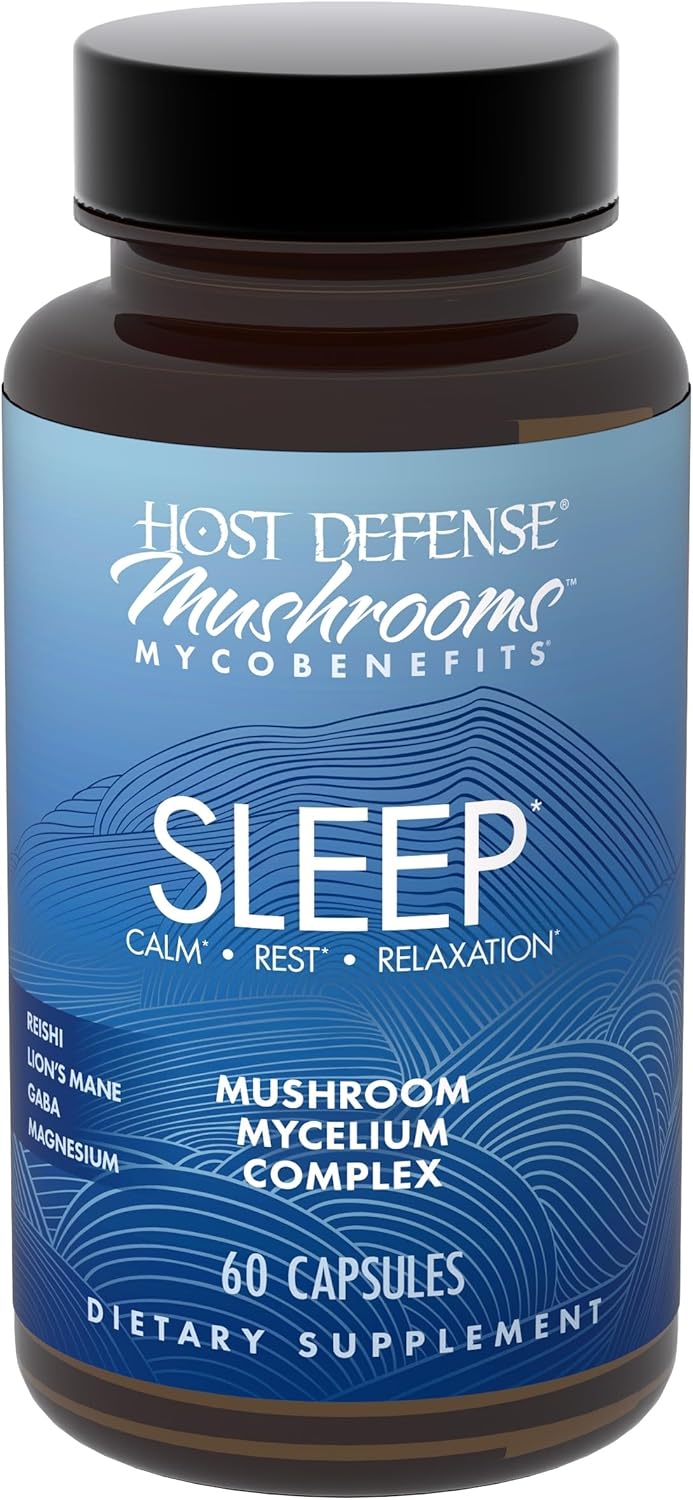 Host Defense MycoBenefits Sleep* Capsules – Rest Support for Healthy Sleep Quality – Calming Supplement with Magnesium, Lion’s Mane & GABA – Aids Balanced Rest Cycles – 60 Capsules (30 Servings) Host Defense MycoBenefits Sleep* Capsules – Rest Support for Healthy Sleep Quality – Calming Supplement with Magnesium, Lion’s Mane & GABA – Aids Balanced Rest Cycles – 60 Capsules (30 Servings)