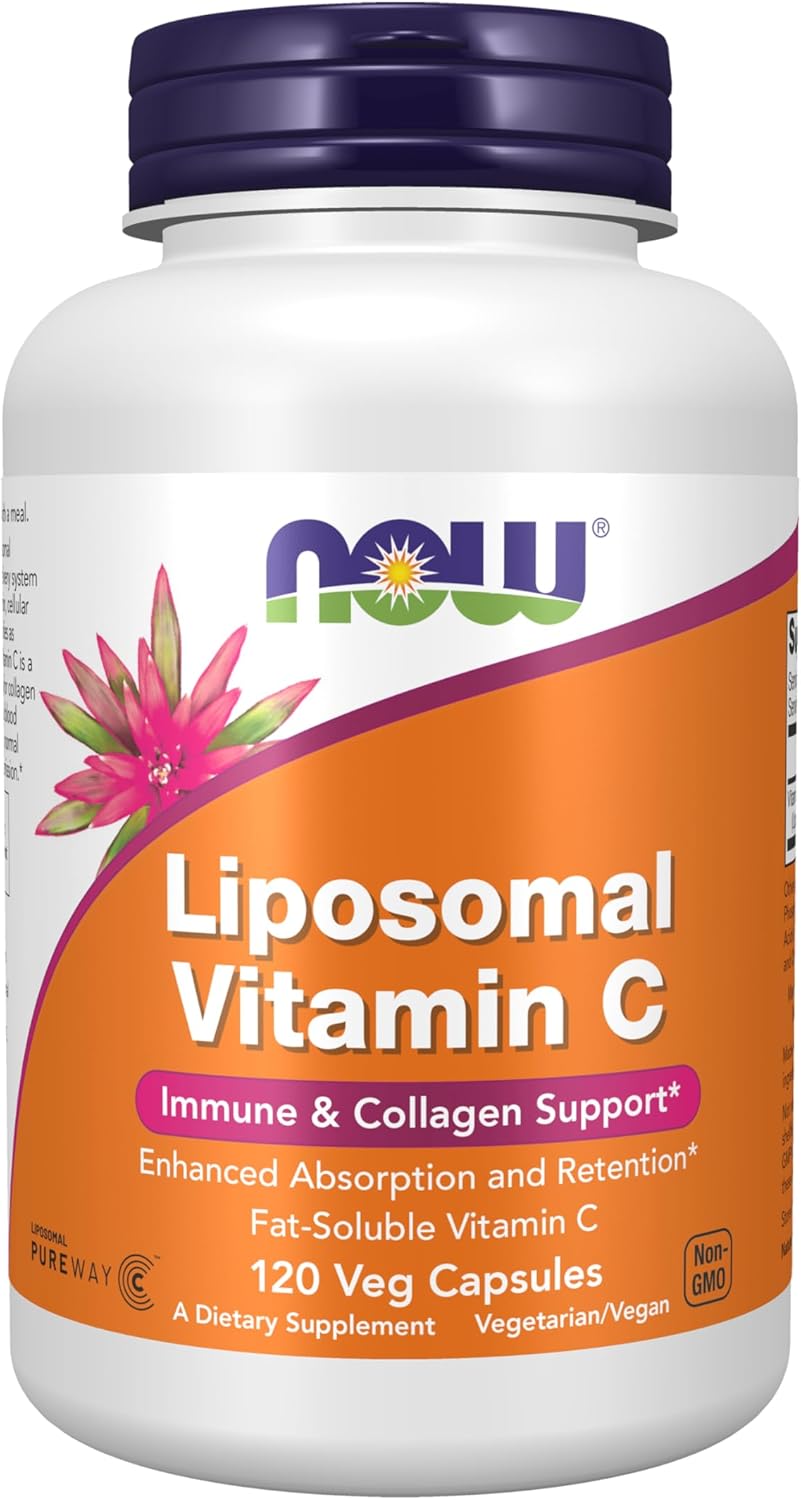 NOW Supplements, Liposomal Vitamin C, Immune & Collagen Support, 120 Veg Capsules NOW Supplements, Liposomal Vitamin C, Immune & Collagen Support, 120 Veg Capsules