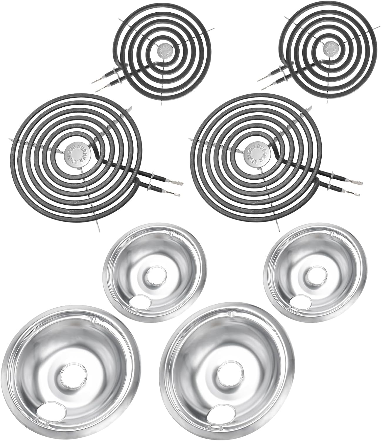 GE Drip Pans and Stove Burner Element Unit Set, Perfectly Fit WB30M1 & WB30M2 -Replacement for GE Hotpoint Stove Top GE Drip Pans and Stove Burner Element Unit Set, Perfectly Fit WB30M1 & WB30M2 -Replacement for GE Hotpoint Stove Top