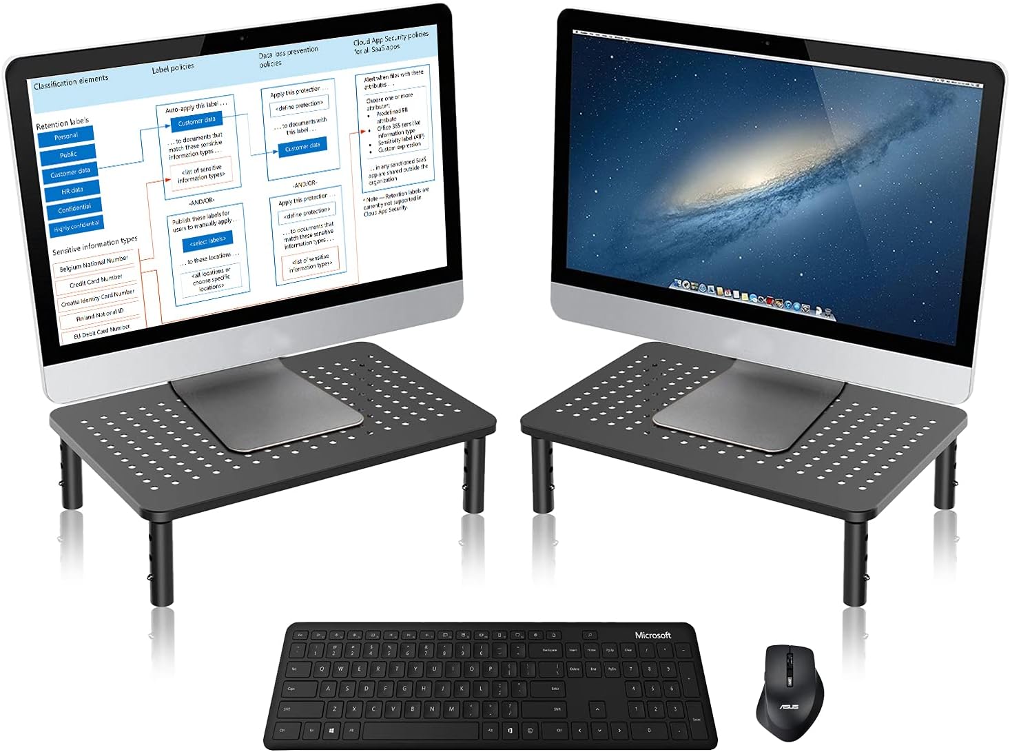 Bracwiser Monitor Stand Riser,3 Level Height Adjustable Desktop monitor stand for Computer, Laptop, Printer, Notebook with Vented Metal Platform 370X235MM 2 Packs,Black Bracwiser Monitor Stand Riser,3 Level Height Adjustable Desktop monitor stand for Computer, Laptop, Printer, Notebook with Vented Metal Platform 370X235MM 2 Packs,Black