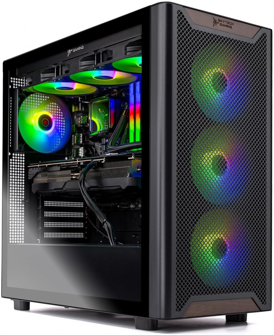 Skytech Gaming Chronos 3 Desktop PC, Ryzen 7 9700X 3.8 GHz (5.5GHz), NVIDIA RTX 4060 8GB, 1TB NVMe SSD, 32GB DDR5 RAM 5200 RGB, 650W Gold PSU, 360mm ARGB AIO, Wi-Fi, Win 11 Skytech Gaming Chronos 3 Desktop PC, Ryzen 7 9700X 3.8 GHz (5.5GHz), NVIDIA RTX 4060 8GB, 1TB NVMe SSD, 32GB DDR5 RAM 5200 RGB, 650W Gold PSU, 360mm ARGB AIO, Wi-Fi, Win 11