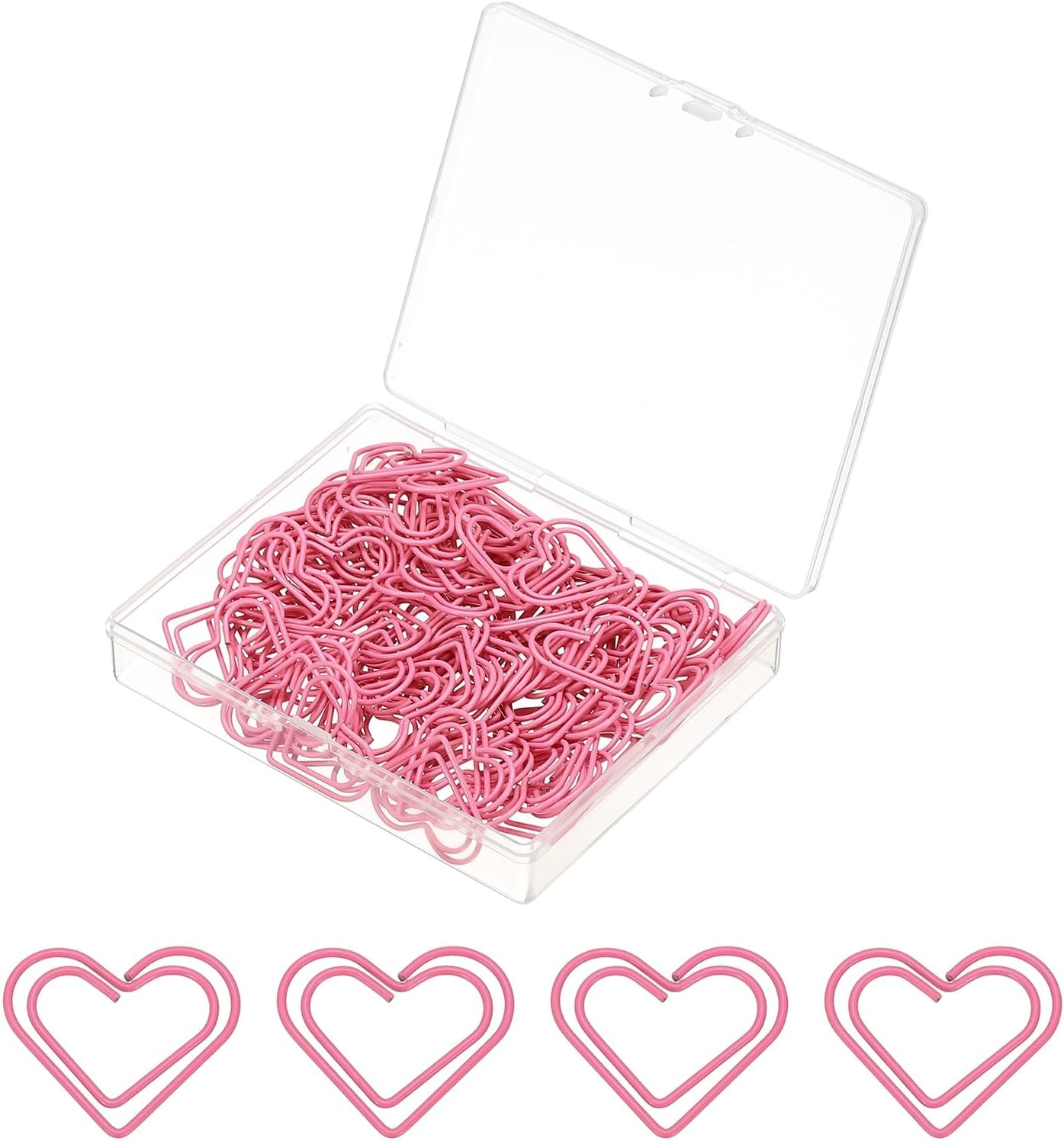 PATIKIL 100pcs Paper Clip, Heart Style Paper Clip Small Cute Rust-Proof Metal Strong Durable Bulk for Office Home, 23mm, Pink PATIKIL 100pcs Paper Clip, Heart Style Paper Clip Small Cute Rust-Proof Metal Strong Durable Bulk for Office Home, 23mm, Pink