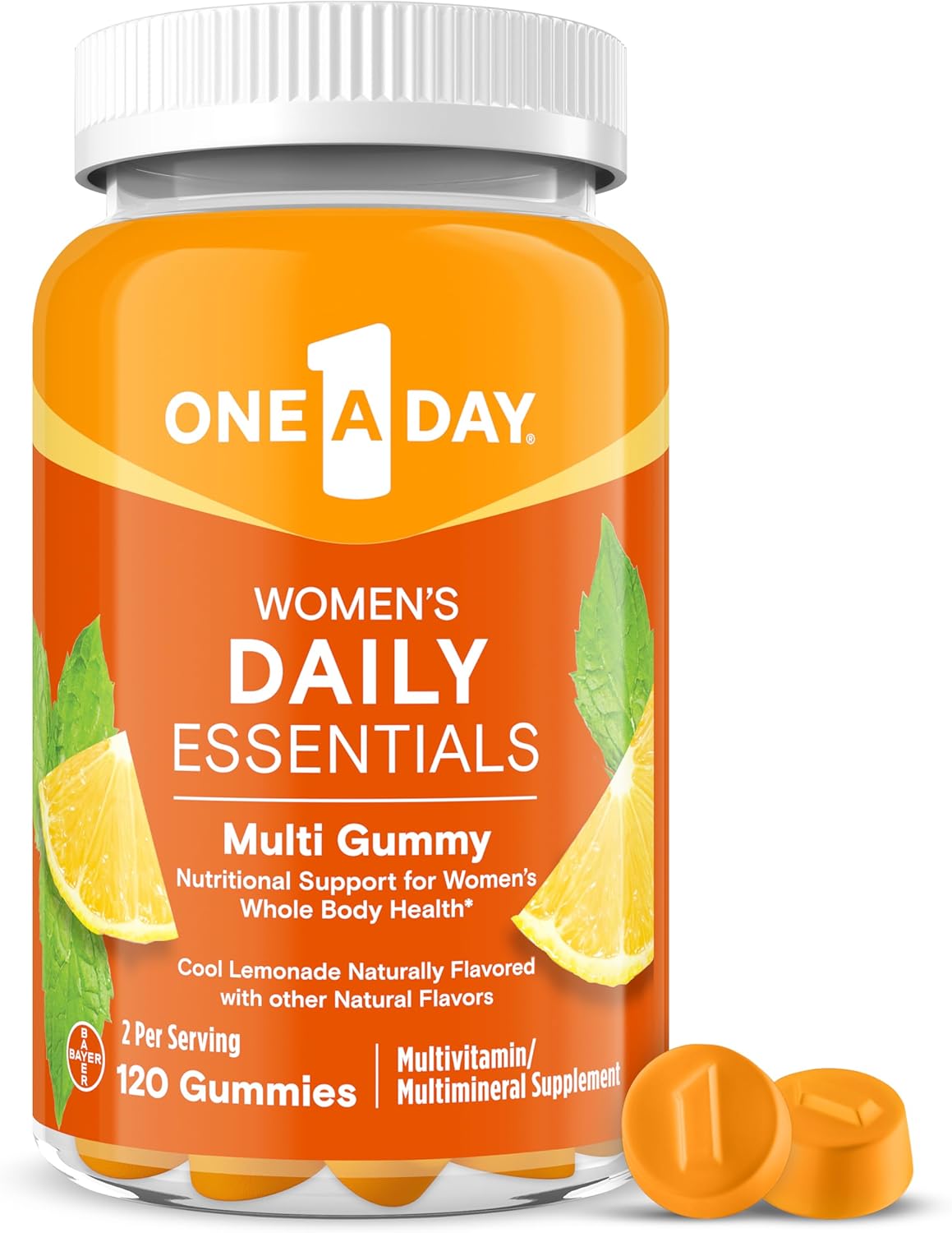 One A Day Women’s Daily Essentials Multivitamin Gummies, Multivitamin for Women, Zinc, Immune Support, Cool Lemonade Naturally Flavored, 120 Gummies One A Day Women’s Daily Essentials Multivitamin Gummies, Multivitamin for Women, Zinc, Immune Support, Cool Lemonade Naturally Flavored, 120 Gummies