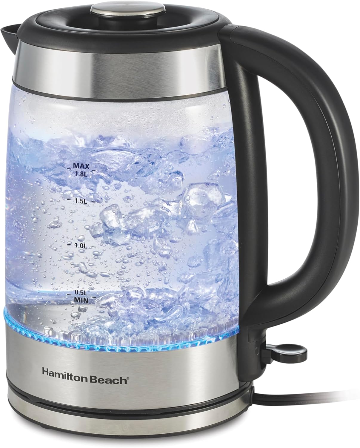 Hamilton Beach Electric Tea Kettle, Water Boiler & Heater, 1.8 Liter, Cordless Serving, 1500 Watts for Fast Boiling, Auto-Shutoff and Boil-Dry Protection, Easy-View Glass (40853C) Hamilton Beach Electric Tea Kettle, Water Boiler & Heater, 1.8 Liter, Cordless Serving, 1500 Watts for Fast Boiling, Auto-Shutoff and Boil-Dry Protection, Easy-View Glass (40853C)