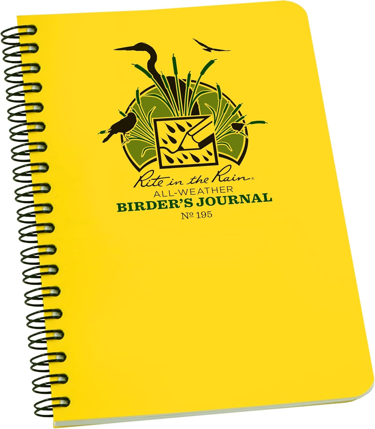 Rite in the Rain Weatherproof Spiral Notebook, 4.625″ x 7″, Yellow Cover, Birders Journal (No. 195) Rite in the Rain Weatherproof Spiral Notebook, 4.625″ x 7″, Yellow Cover, Birders Journal (No. 195)