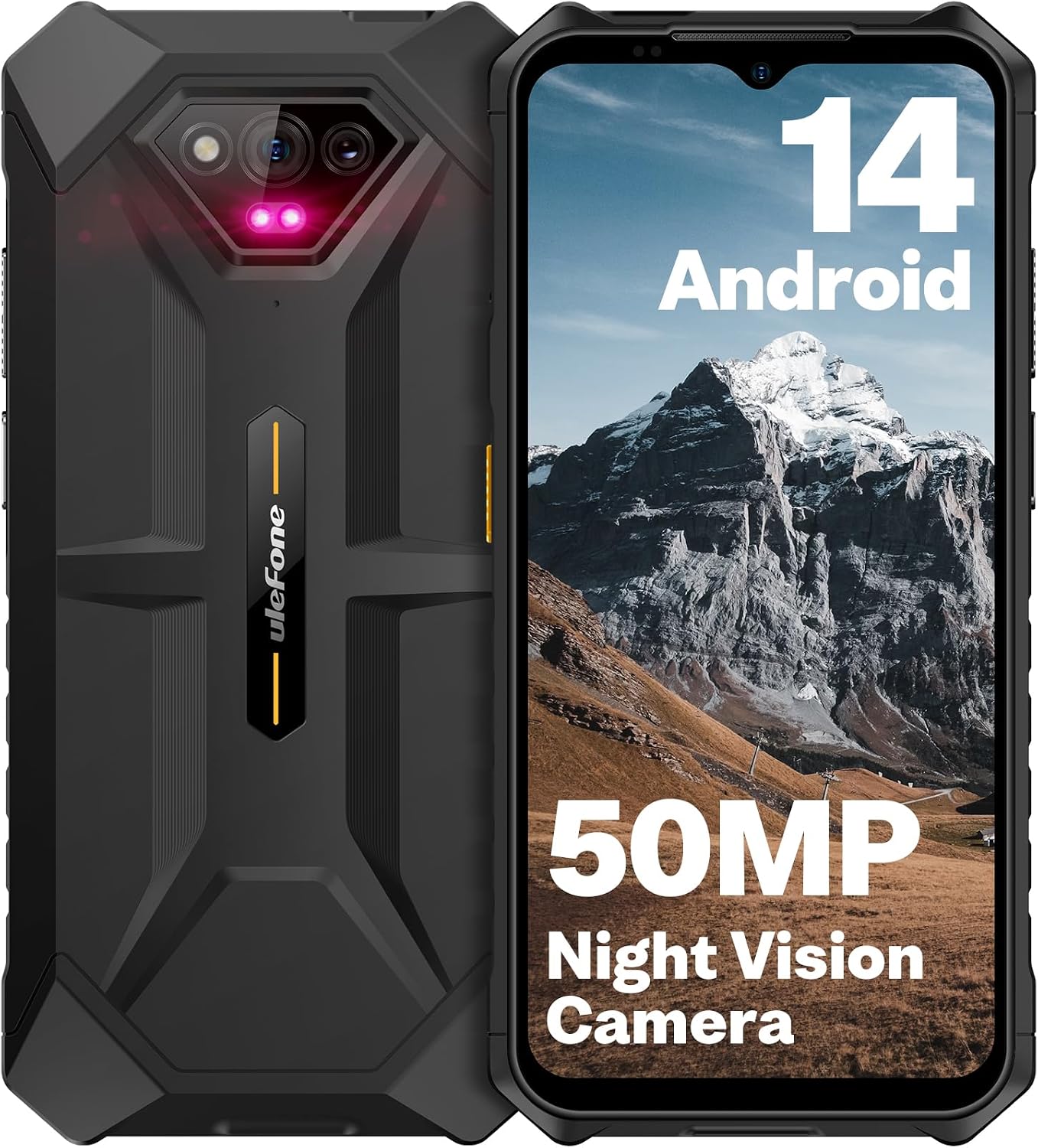 Ulefone Unlocked Rugged Phones, Armor X13 (12+64GB), 50MP Rear Camera, 24MP Night Vision Camera, Android 14 OS Rugged Smartphone, 6.52” Screen, 6320mAh, NFC, GPS, Dual 4G Mobile Phone- Black Ulefone Unlocked Rugged Phones, Armor X13 (12+64GB), 50MP Rear Camera, 24MP Night Vision Camera, Android 14 OS Rugged Smartphone, 6.52” Screen, 6320mAh, NFC, GPS, Dual 4G Mobile Phone- Black