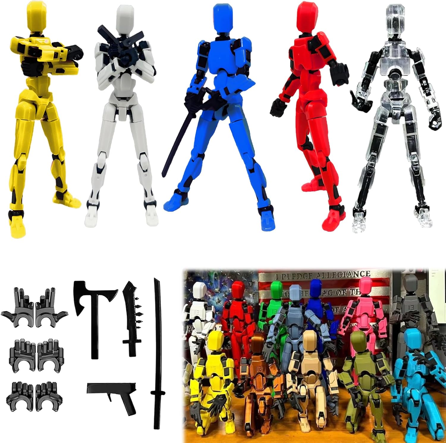 Assembled – Upgrade 3D Print Multi-Articulated Action Figure, T13, Nova 13 Action Figure, Virtual 13 Pack, Multi Accessories, Desktop Decor (5 Pieces) Assembled – Upgrade 3D Print Multi-Articulated Action Figure, T13, Nova 13 Action Figure, Virtual 13 Pack, Multi Accessories, Desktop Decor (5 Pieces)