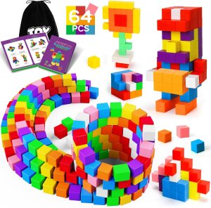 TOY Life 64 Pcs Magnetic Blocks for Toddlers Age 3-5 Magnet Blocks Magnetic Building Block for Kids Ages 4-8 Magnet Block for Kids 3-5 Preschool Creative Stem Building Toys