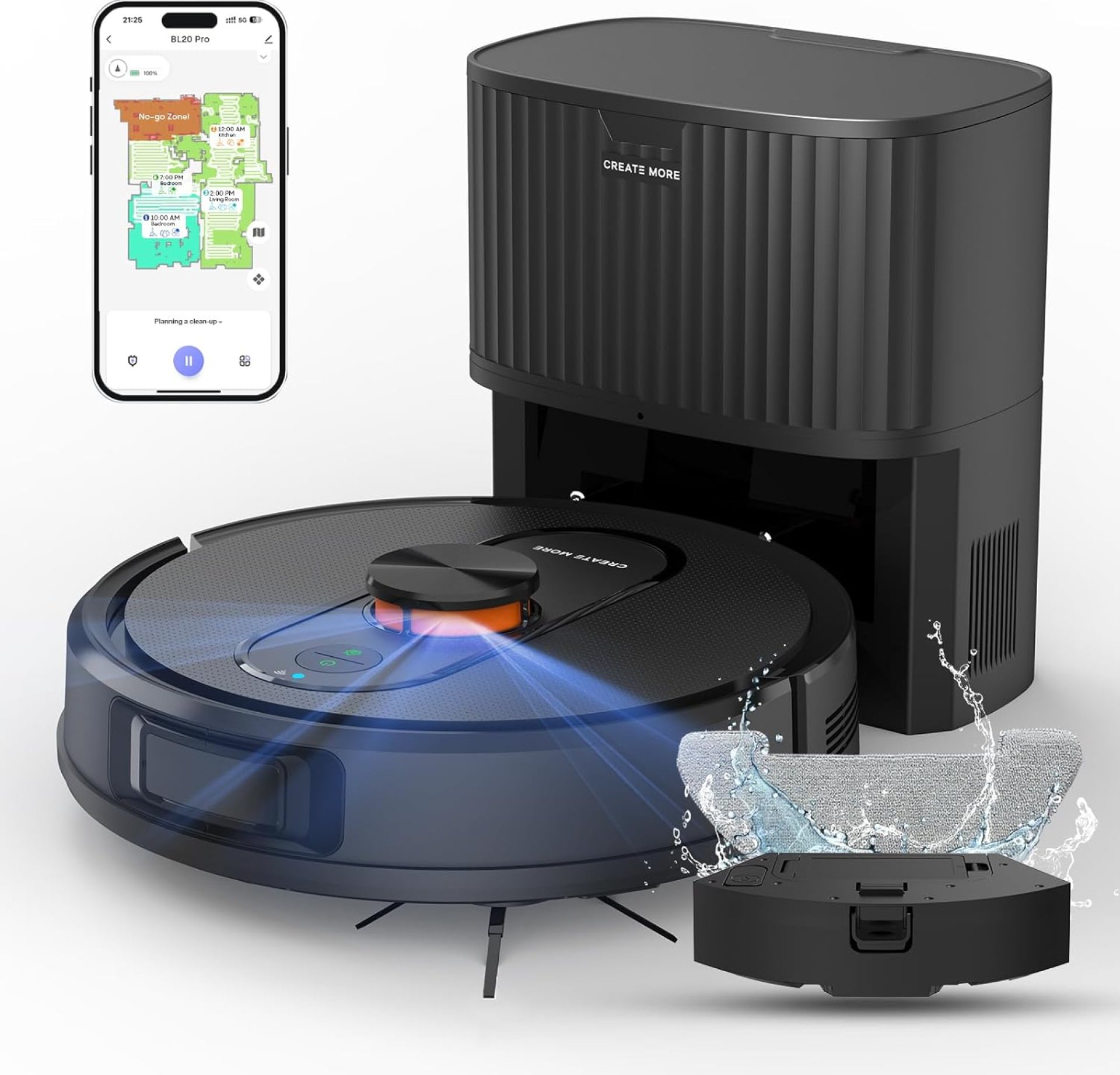 Robot Vacuum and Mop,5000Pa Robotic Vacuum Self Emptying,60 Days Hands-Free, 3-in-1 LiDAR Robot Vacuum Cleaner,Wi-Fi/App/Alexa,Perfect for Pet, Hard Floors, Carpet Robot Vacuum and Mop,5000Pa Robotic Vacuum Self Emptying,60 Days Hands-Free, 3-in-1 LiDAR Robot Vacuum Cleaner,Wi-Fi/App/Alexa,Perfect for Pet, Hard Floors, Carpet