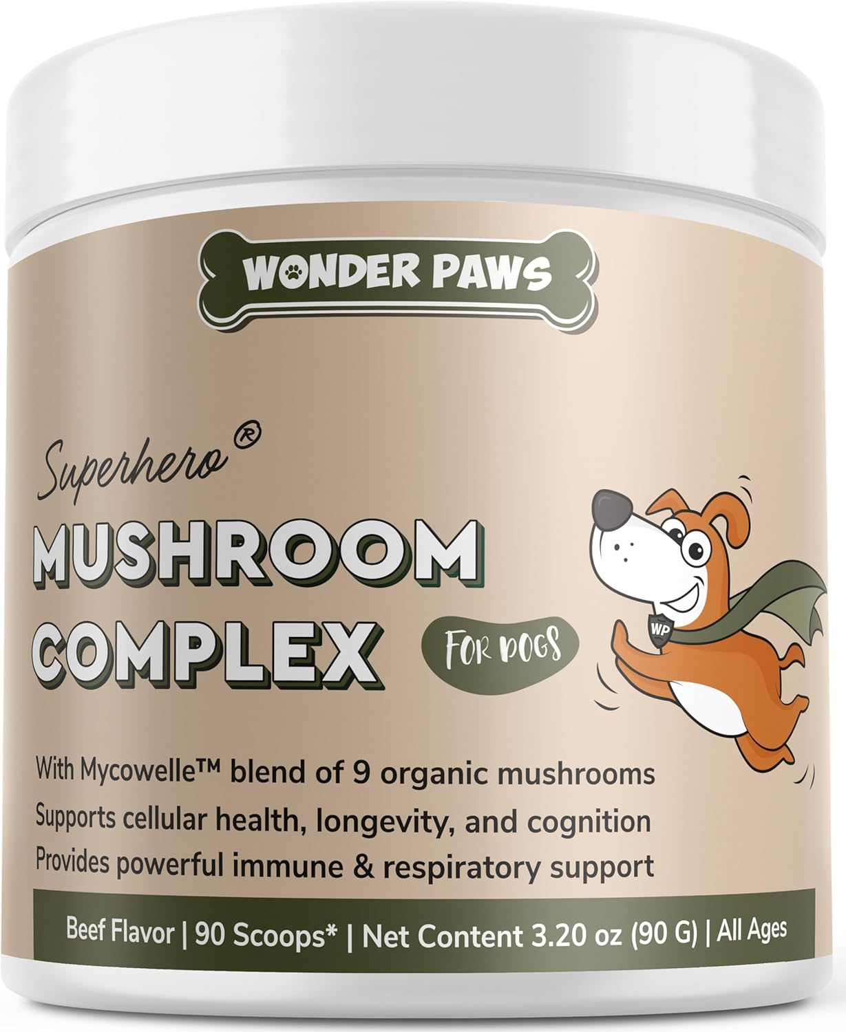 Immune Support Mushroom Powder for Dogs – Organic Mushroom Complex for Immunity, Cognition, Cellular Health, Longevity – With Turkey Tail Mushroom for Dogs, Reishi & Lions Mane – 90 Scoops Immune Support Mushroom Powder for Dogs – Organic Mushroom Complex for Immunity, Cognition, Cellular Health, Longevity – With Turkey Tail Mushroom for Dogs, Reishi & Lions Mane – 90 Scoops