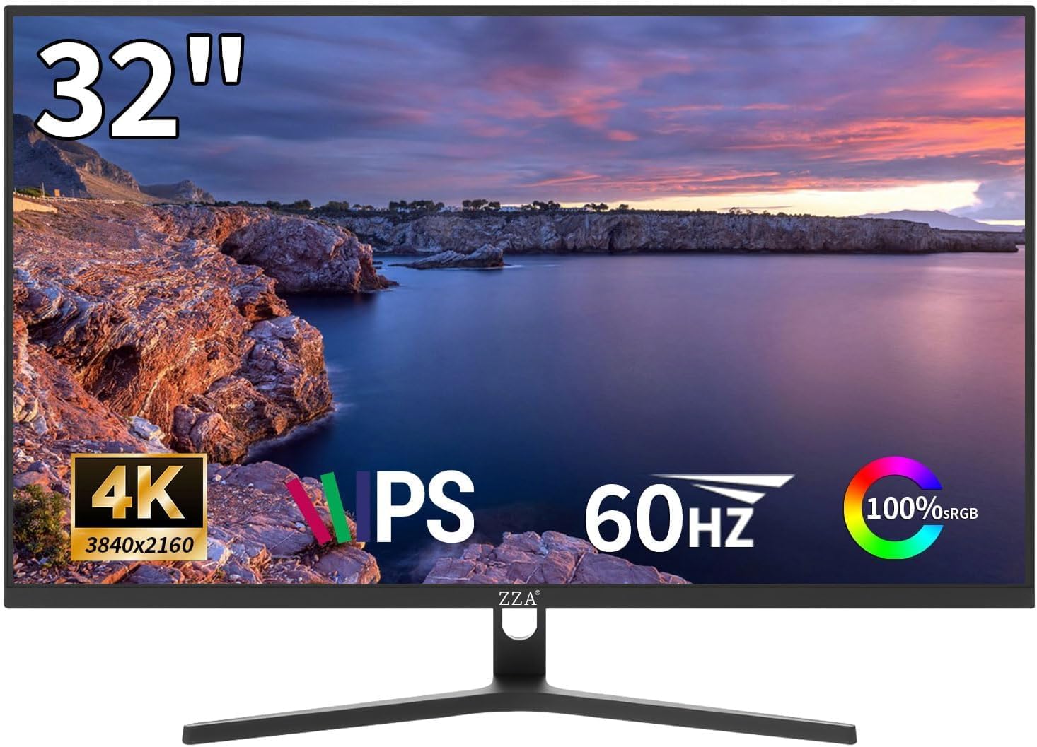 ZZA 32 Inch Computer Monitor, 4K UHD Ultra-Clear (3840×2160p) IPS Screen, 100% sRGB,HDR10,178° Viewing Angle, Display Port/HDMI, Compatible with Wall mounting 75 * 75MM ZZA 32 Inch Computer Monitor, 4K UHD Ultra-Clear (3840×2160p) IPS Screen, 100% sRGB,HDR10,178° Viewing Angle, Display Port/HDMI, Compatible with Wall mounting 75 * 75MM