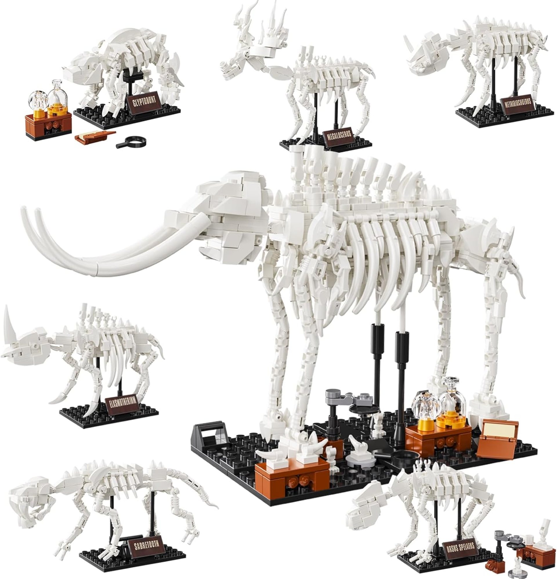 6 in 1 Fossil Building Kit, Compatible with Lego Dinosaur Natural History Museum, 6 Prehistoric Beasts in 1 Mammoth Building Set, Educational STEM Toys Discovery Gifts for Kids Ages 8+, 928 PCS 6 in 1 Fossil Building Kit, Compatible with Lego Dinosaur Natural History Museum, 6 Prehistoric Beasts in 1 Mammoth Building Set, Educational STEM Toys Discovery Gifts for Kids Ages 8+, 928 PCS