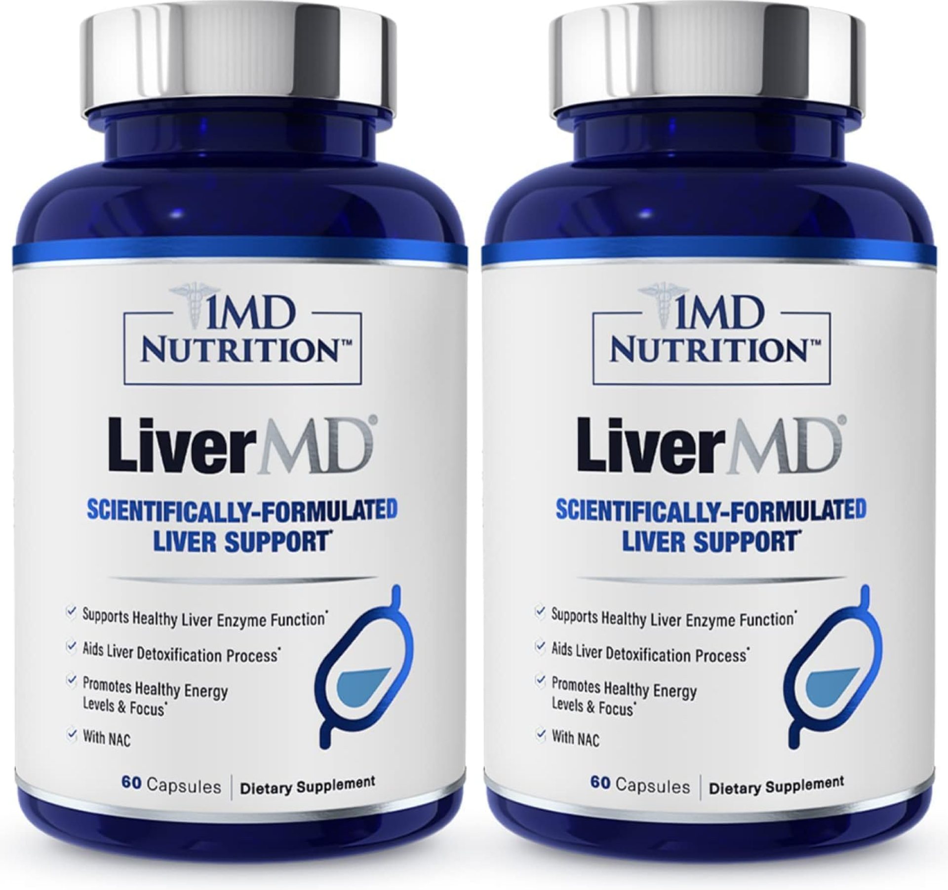 1MD LiverMD – Liver Support Supplement | Siliphos Milk Thistle Extract – Highly Bioavailable, for Liver Support | 60 Capsules (2-Pack) 1MD LiverMD – Liver Support Supplement | Siliphos Milk Thistle Extract – Highly Bioavailable, for Liver Support | 60 Capsules (2-Pack)