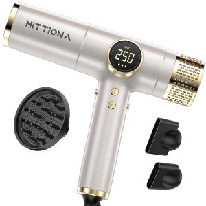 Dual Voltage Travel Hair Dryer with Diffuser – 2000W Professional High-Speed Ionic Blow Dryer for Women, Fast Drying, Low Noise, Lightweight, No Heat Damage, European Travel 110V-120V/220V-240V