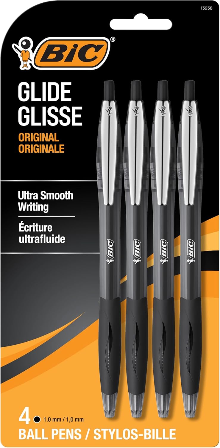 BIC Atlantis Original Retractable Ball Pen, Medium Point (1.0 mm), Black, 4-Count BIC Atlantis Original Retractable Ball Pen, Medium Point (1.0 mm), Black, 4-Count