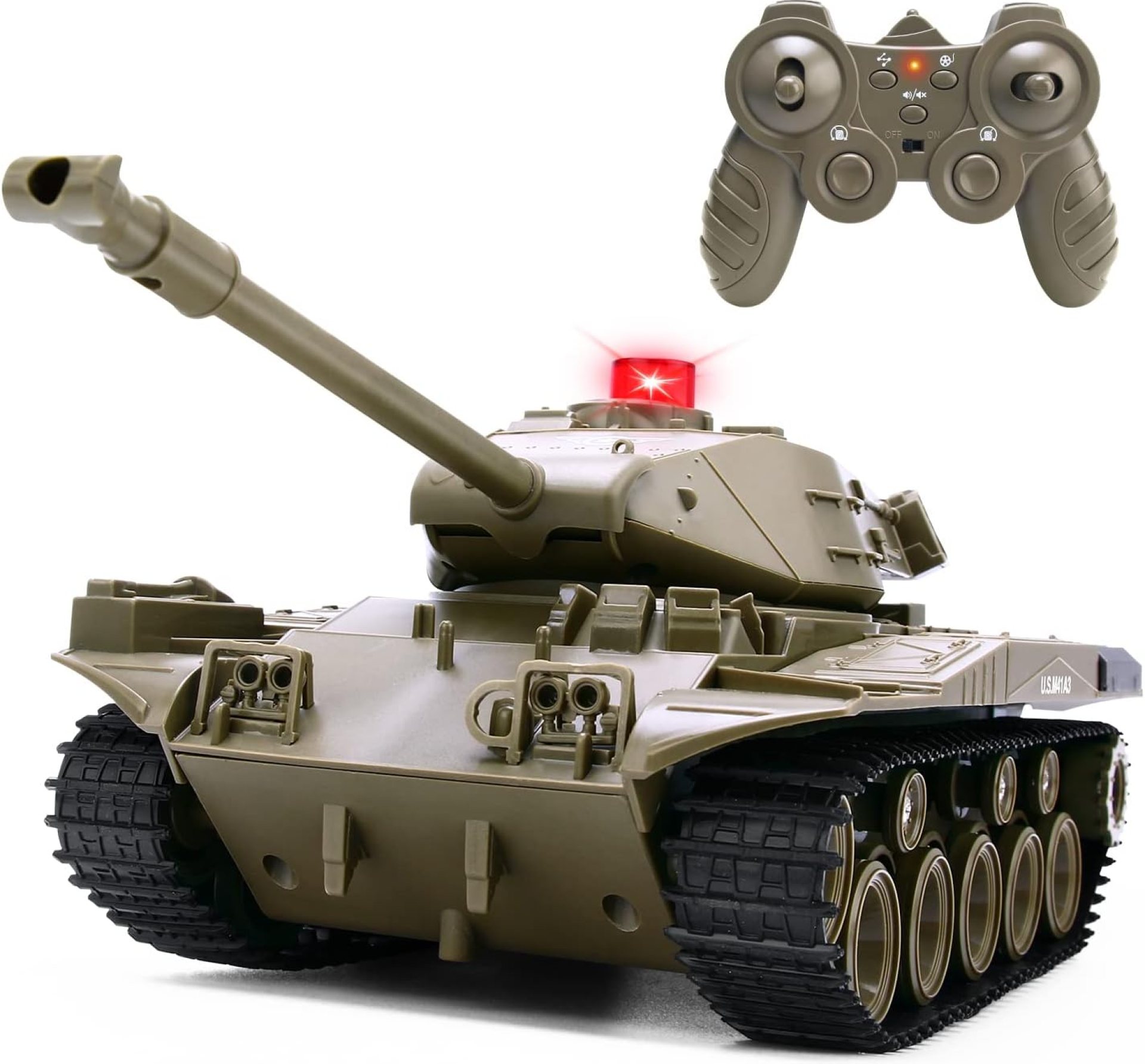 M41A3 American Army Battle Tank – Remote Control for Kids, Programmable RC With Lights & Realistic Sounds, Military All Terrain Off-Road Vehicle, Great Gift Toy for Boys M41A3 American Army Battle Tank – Remote Control for Kids, Programmable RC With Lights & Realistic Sounds, Military All Terrain Off-Road Vehicle, Great Gift Toy for Boys