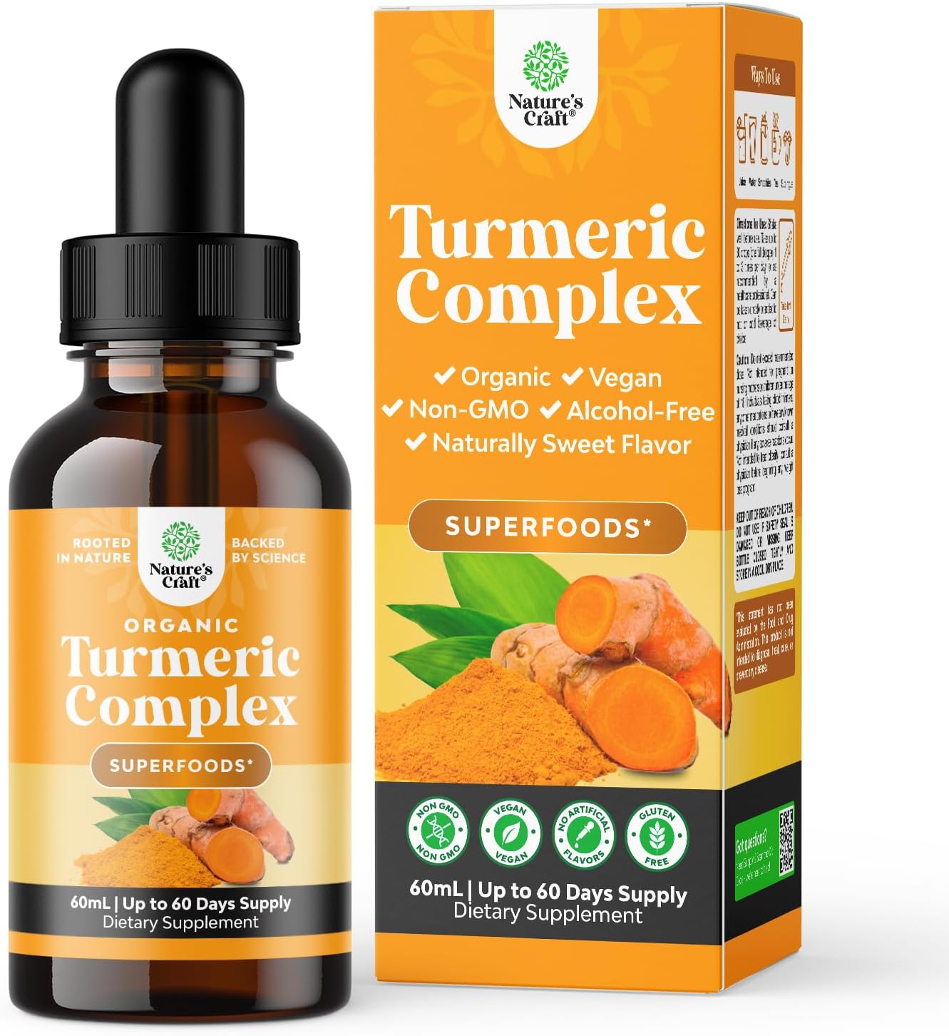 Organic Turmeric Liquid Drops for Adults – Turmeric Curcumin with Black Pepper, Cinnamon & Ginger Extract Liquid for Joint Pain, Mobility & Inflamation – Curcumin Drops for Immune Support – 60ml (2oz) Organic Turmeric Liquid Drops for Adults – Turmeric Curcumin with Black Pepper, Cinnamon & Ginger Extract Liquid for Joint Pain, Mobility & Inflamation – Curcumin Drops for Immune Support – 60ml (2oz)
