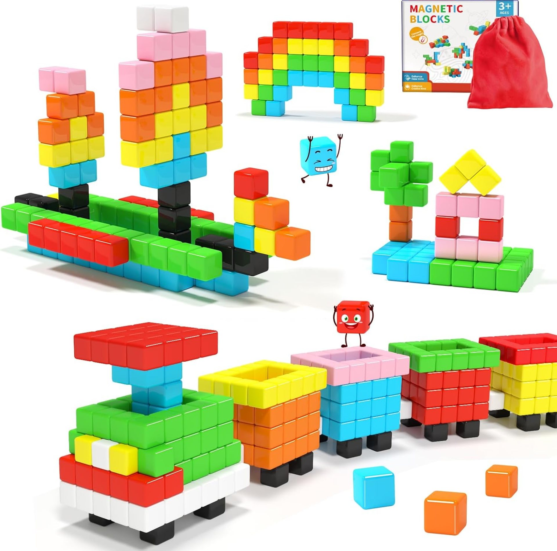 Magnetic Blocks for Toddlers -Classroom Must Haves STEM Learning Toys for 3-5 Year Old Boys & Girls, Safe & Strong Building Blocks with ASMR Sounds,Ideal Gifts for Kids 3+ Magnetic Blocks for Toddlers -Classroom Must Haves STEM Learning Toys for 3-5 Year Old Boys & Girls, Safe & Strong Building Blocks with ASMR Sounds,Ideal Gifts for Kids 3+