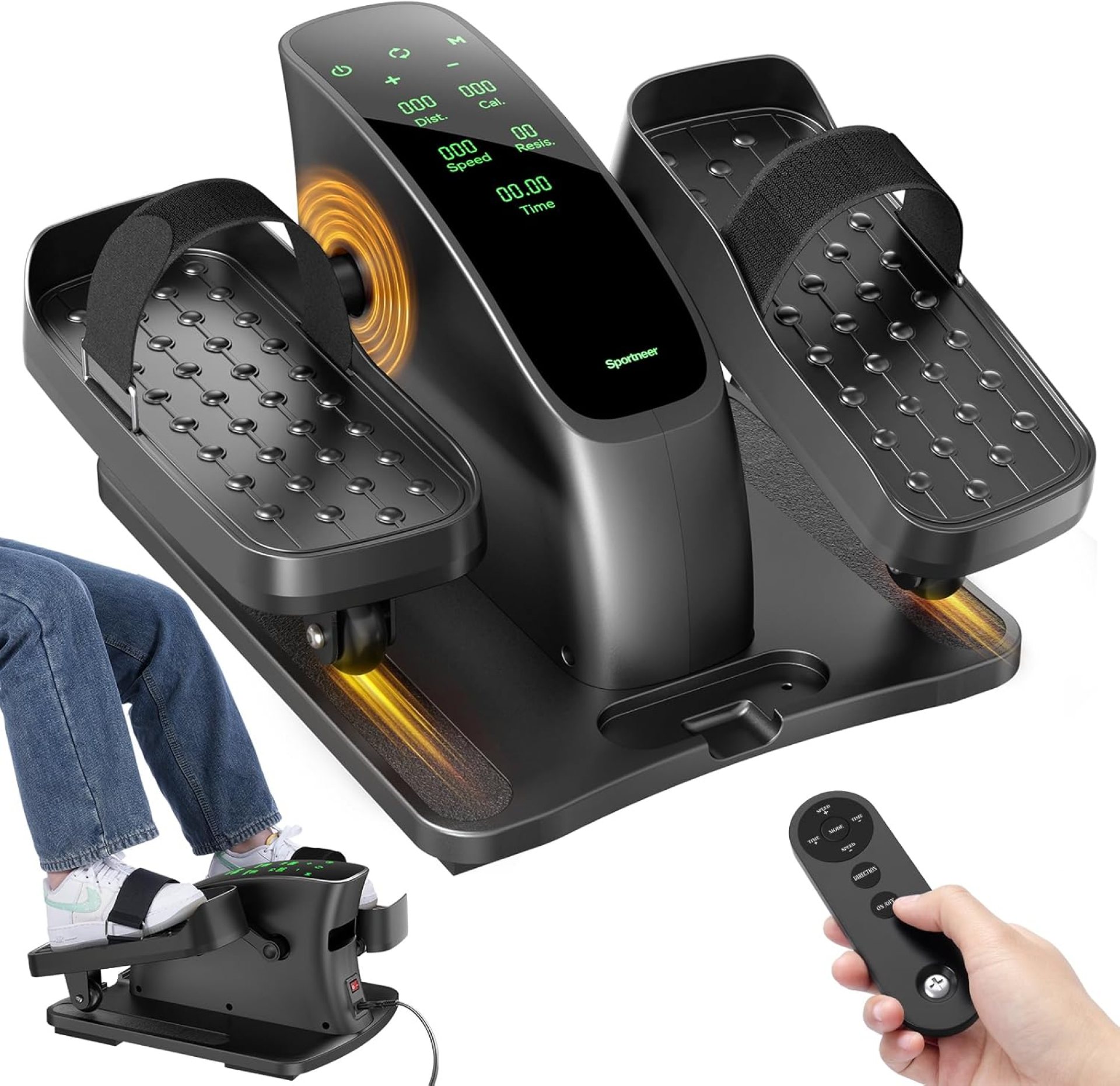 Under Desk Elliptical Training Machines: Pedal Exerciser Electric 2 in 1 Auto or Manual with 12 Adjustable Speeds Portable Under Desk Bike Leg Exerciser for Seniors While Sitting with Remote Control Under Desk Elliptical Training Machines: Pedal Exerciser Electric 2 in 1 Auto or Manual with 12 Adjustable Speeds Portable Under Desk Bike Leg Exerciser for Seniors While Sitting with Remote Control