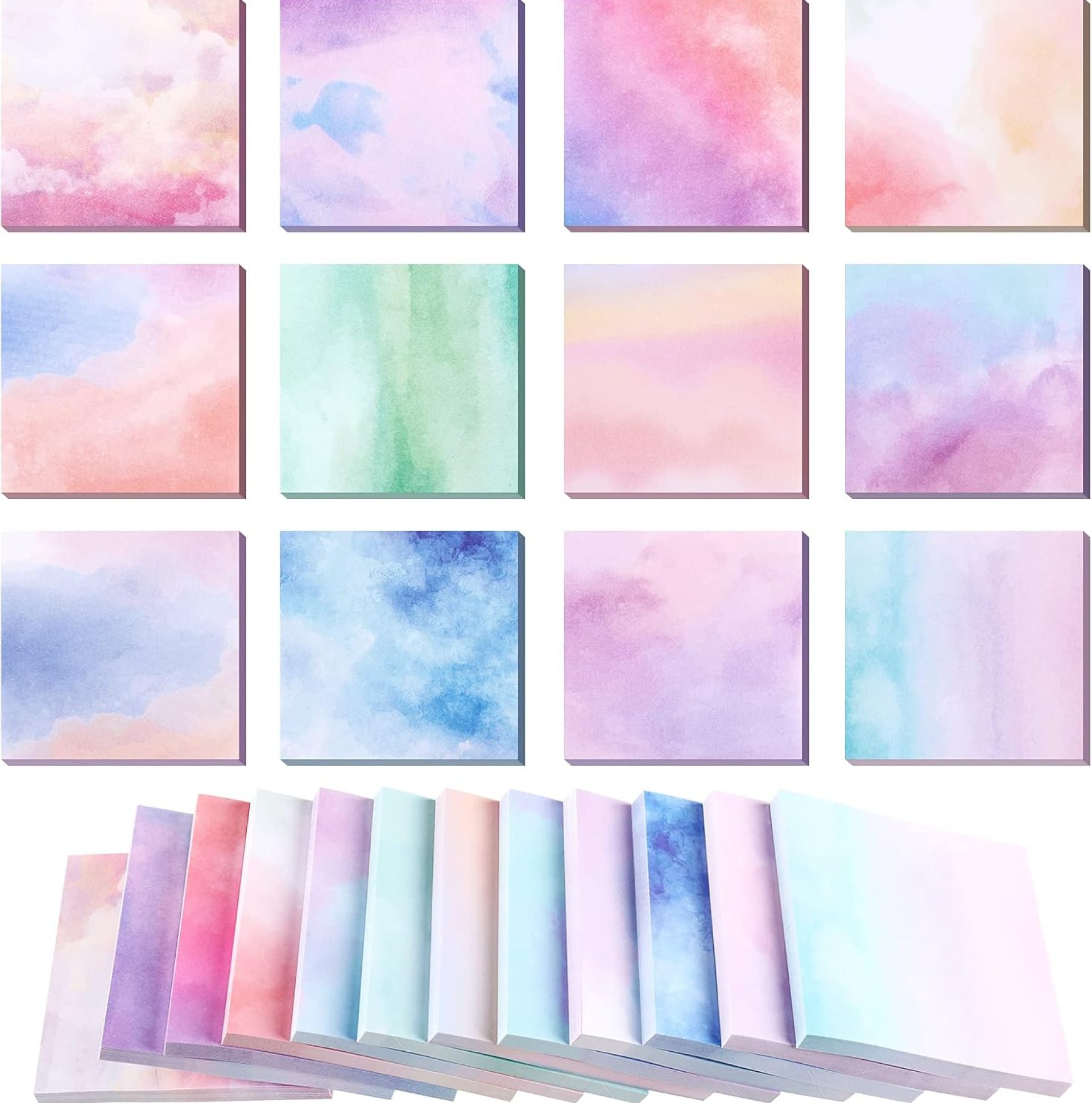 Outus 12 Pads 720 Sheets Watercolor Sticky Notes 2.8 x 2.8 Inches Cute Self Stick Note Pads Funny Self Adhesive Memo Post for Christmas Office School Home Students Teachers Gift Outus 12 Pads 720 Sheets Watercolor Sticky Notes 2.8 x 2.8 Inches Cute Self Stick Note Pads Funny Self Adhesive Memo Post for Christmas Office School Home Students Teachers Gift