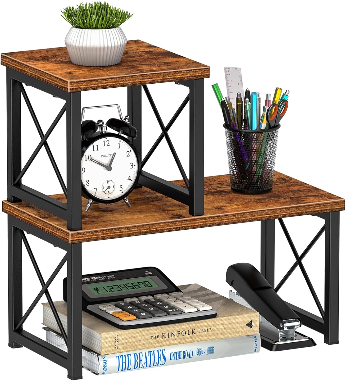 Honiter Desk Shelf, 15.7″ Desktop Shelf Organizer, Freestanding Small Desktop Bookshelf, 2 Tier Independent Stackable Desk Display Rack, Desk Organizer Shelf for Office, Dorm, Home Honiter Desk Shelf, 15.7″ Desktop Shelf Organizer, Freestanding Small Desktop Bookshelf, 2 Tier Independent Stackable Desk Display Rack, Desk Organizer Shelf for Office, Dorm, Home