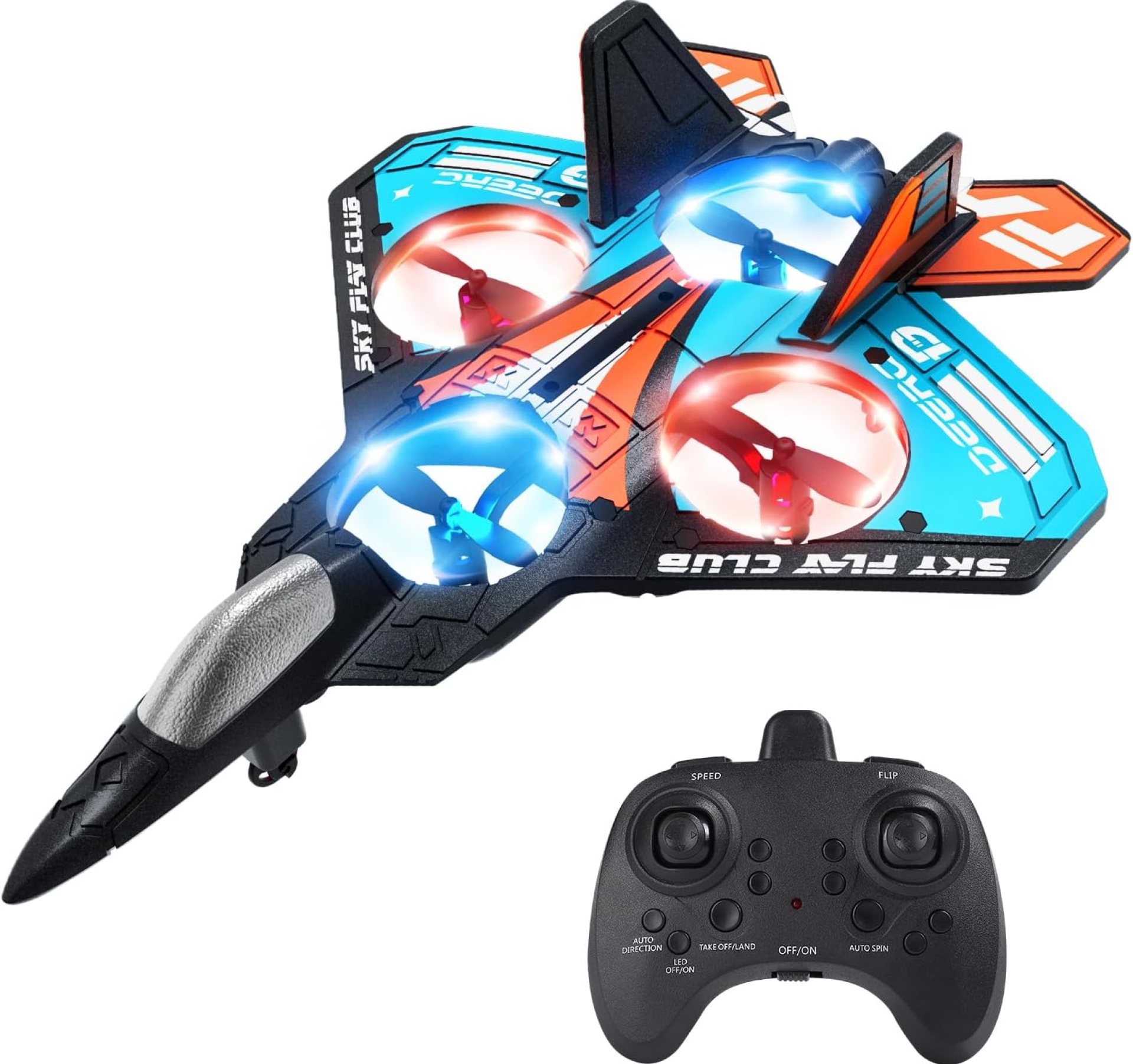 Foam Drone RC Airplane for Kids and Beginners, Remote Control Plane Fighter Jet Helicopter with Light, Auto Hovering, 360° Flip and 2 Batteries (16Mins) Foam Drone RC Airplane for Kids and Beginners, Remote Control Plane Fighter Jet Helicopter with Light, Auto Hovering, 360° Flip and 2 Batteries (16Mins)