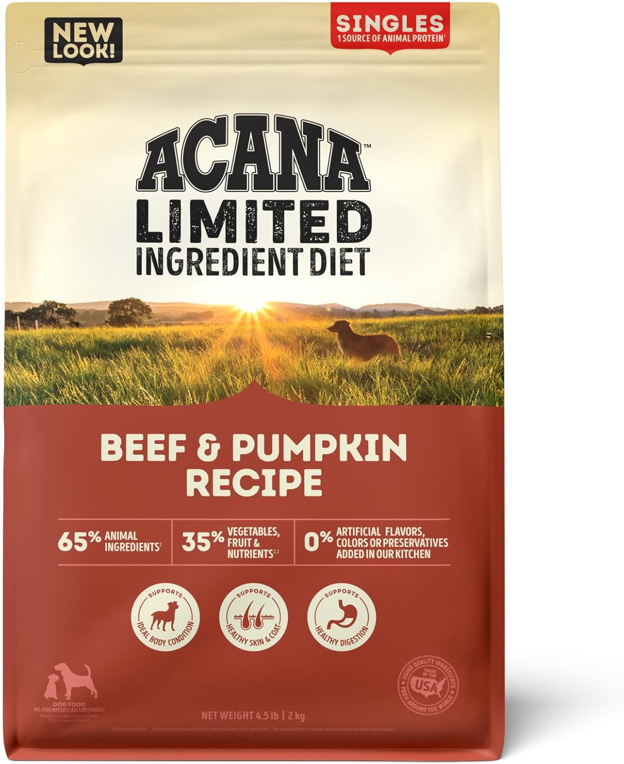 ACANA Singles Limited Ingredient Grain Free High Protein Dry Dog Food Beef & Pumpkin Recipe 4.5lb Bag ACANA Singles Limited Ingredient Grain Free High Protein Dry Dog Food Beef & Pumpkin Recipe 4.5lb Bag