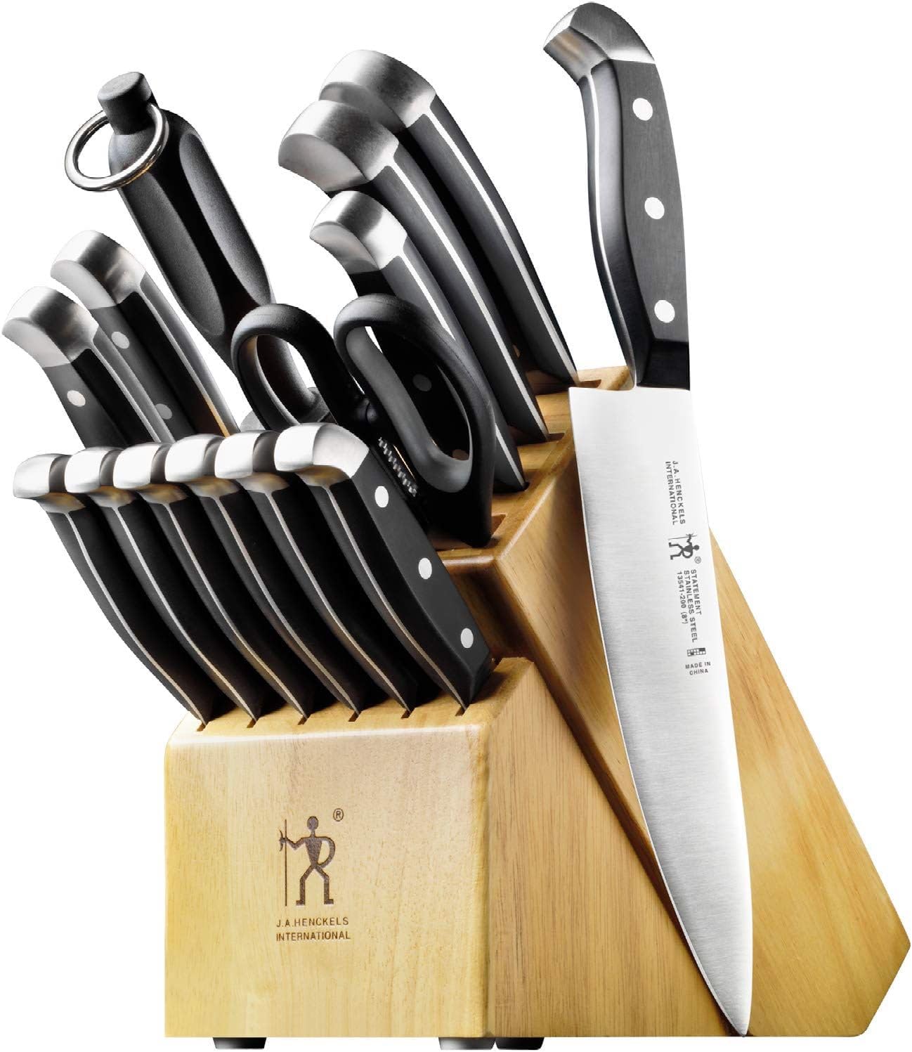 HENCKELS Premium Quality 15-Piece Knife Set with Block, Razor-Sharp, German Engineered Knife Informed by over 100 Years of Masterful Knife Making, Lightweight and Strong, Dishwasher Safe HENCKELS Premium Quality 15-Piece Knife Set with Block, Razor-Sharp, German Engineered Knife Informed by over 100 Years of Masterful Knife Making, Lightweight and Strong, Dishwasher Safe