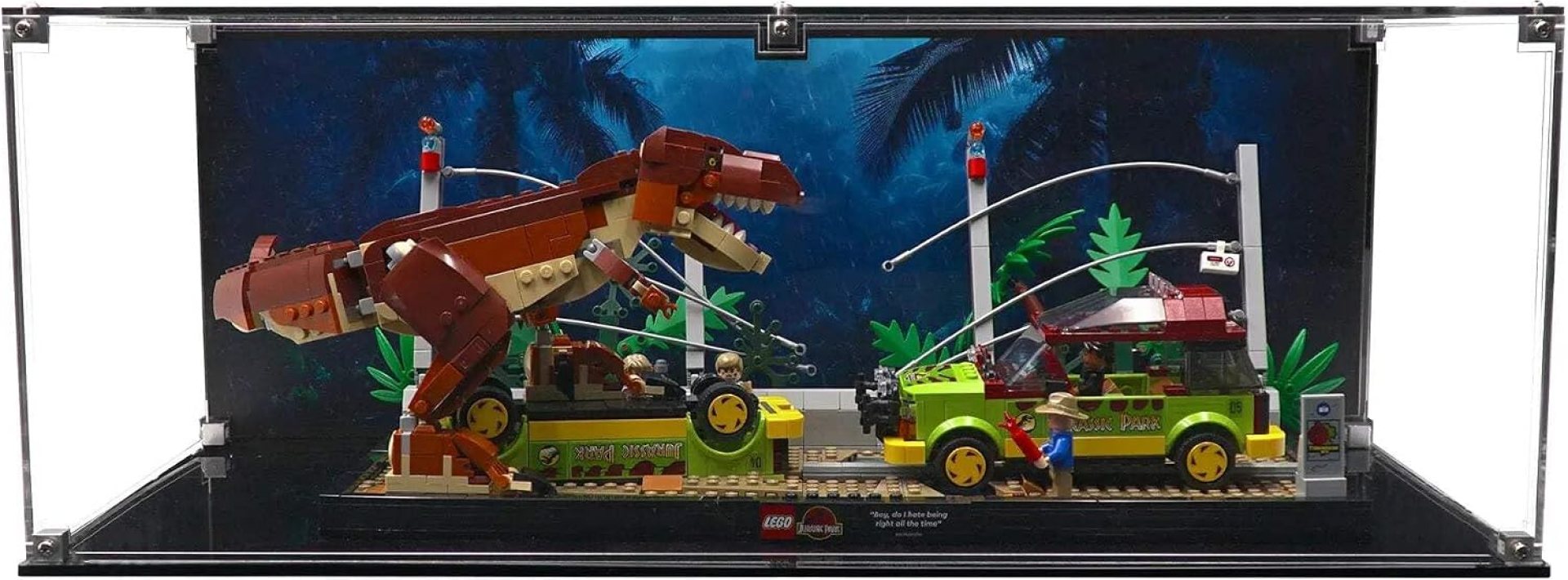 Display Case Compatible with Lego 76956 – T. rex Breakout Printed Background Art Display Case Compatible with Lego 76956 – T. rex Breakout Printed Background Art
