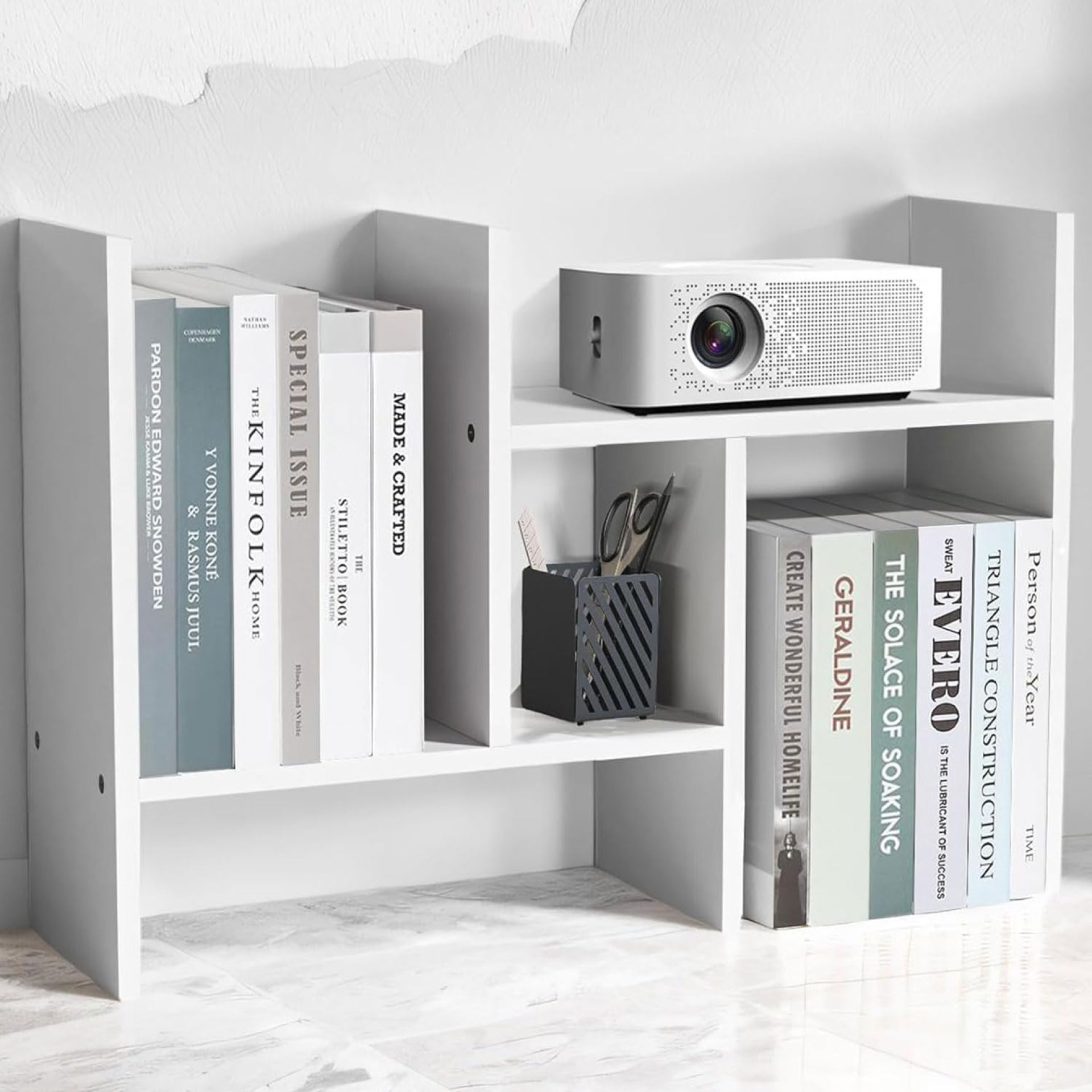 Desktop Organizer for Office Desk Space, Adjustable Storage Desktop Shelf Organizer Rack Double H Plants Display Shelf True Natural Stand Shelf White Desktop Organizer for Office Desk Space, Adjustable Storage Desktop Shelf Organizer Rack Double H Plants Display Shelf True Natural Stand Shelf White