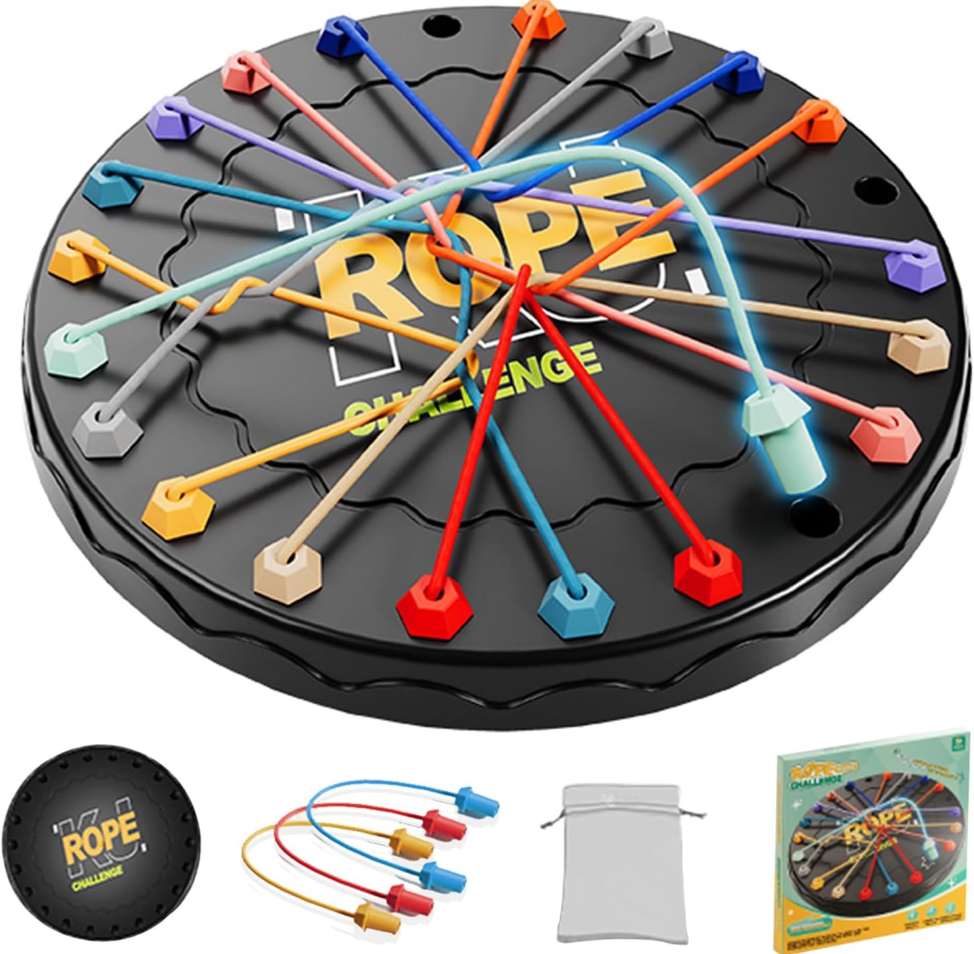 Rope Untangling Puzzle Game, Educational Strategy Board Game for Kids & Adults, Family Travel Party Games with Multi-Level Challenges, Gifts for All Ages(Large) Rope Untangling Puzzle Game, Educational Strategy Board Game for Kids & Adults, Family Travel Party Games with Multi-Level Challenges, Gifts for All Ages(Large)