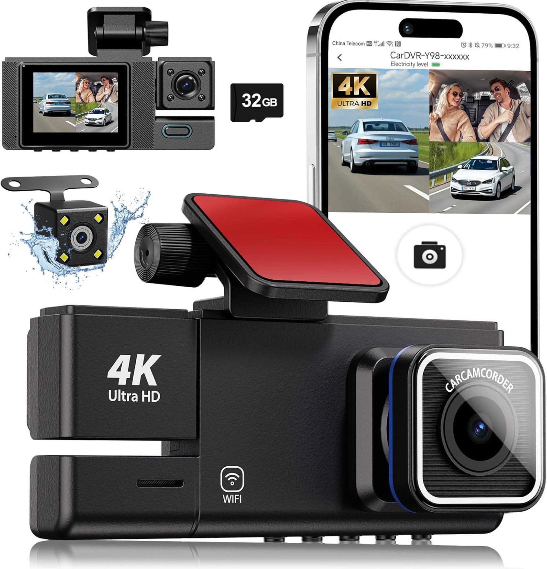 5G WiFi Dash Camera for Cars, 4K UHD Dash Cam Front and Rear, Car Camera with Night Vision 5G WiFi Dash Camera for Cars, 4K UHD Dash Cam Front and Rear, Car Camera with Night Vision