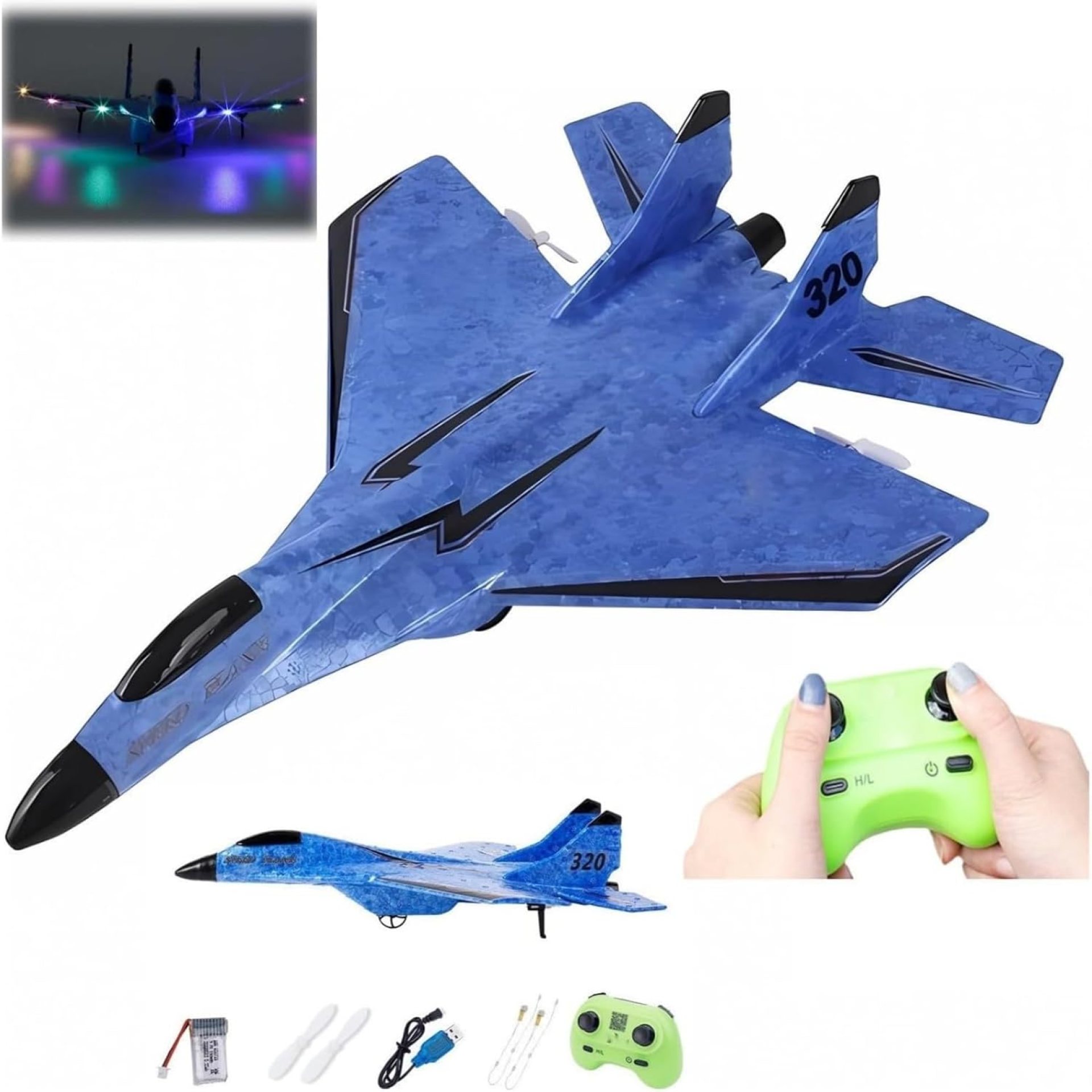 Remote Control Wireless Airplane Toy – 2.4Ghz Su-35 RC Plane Airplane Glider Plane Drone, Foam RC Fighter Plane Jet with Lights, Drop-Resistant Fighter Glider, Remote Control Air Planes Toy (Blue) Remote Control Wireless Airplane Toy – 2.4Ghz Su-35 RC Plane Airplane Glider Plane Drone, Foam RC Fighter Plane Jet with Lights, Drop-Resistant Fighter Glider, Remote Control Air Planes Toy (Blue)