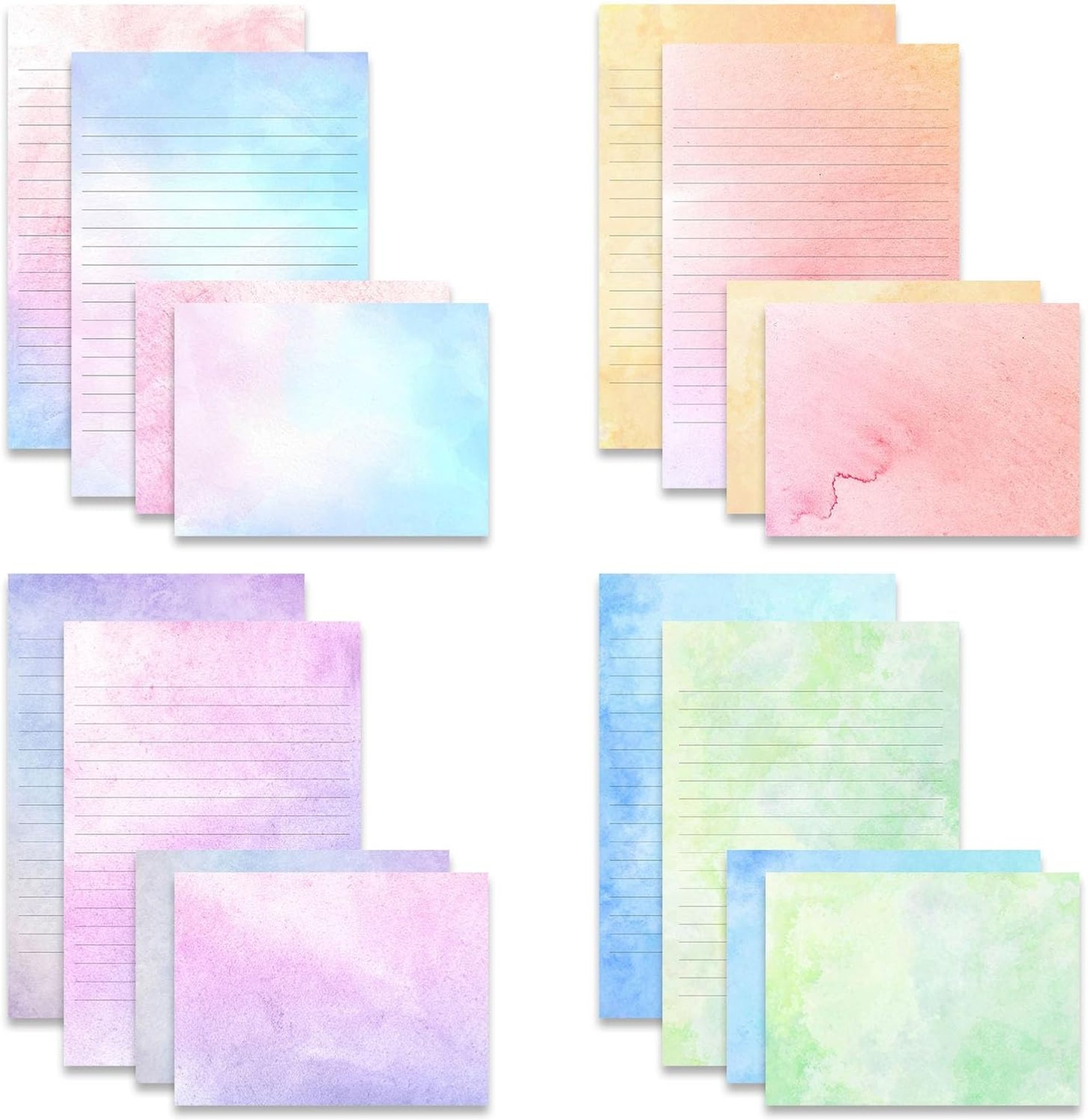 72 Pieces Stationery Set with Envelopes (48 Lined Watercolor Sheets + 24 Matching Envelopes), 8 Unique Designs, 5.5 x 8.25 inch Double Sided Printing stationery paper for Letter Writing 72 Pieces Stationery Set with Envelopes (48 Lined Watercolor Sheets + 24 Matching Envelopes), 8 Unique Designs, 5.5 x 8.25 inch Double Sided Printing stationery paper for Letter Writing