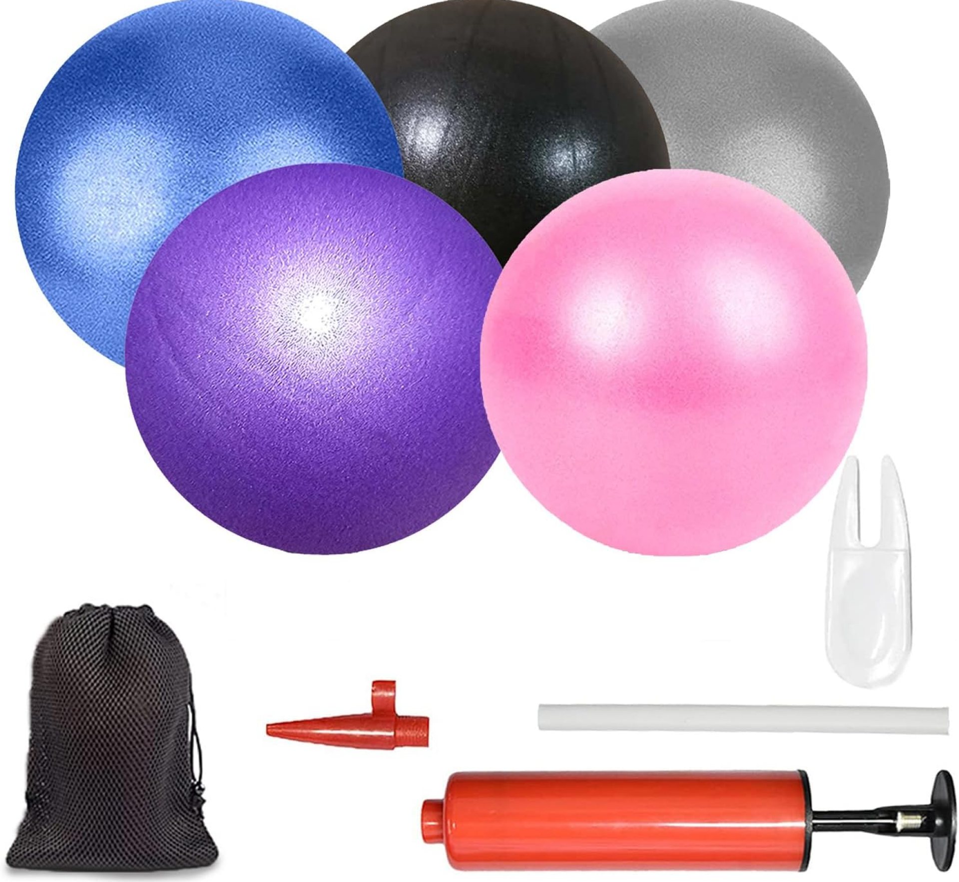9 Inch Exercise Pilates Mini Yoga Balls Barre for Home Stability Squishy Training Physical Therapy Improves Balance with Inflatable Straw 9 Inch Exercise Pilates Mini Yoga Balls Barre for Home Stability Squishy Training Physical Therapy Improves Balance with Inflatable Straw