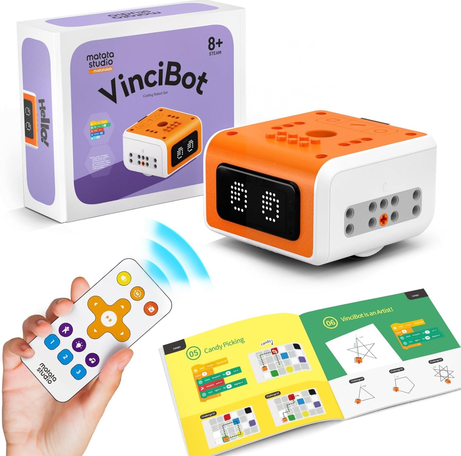 VinciBot STEM Robotics for Kids Ages 8-12, Scratch&Python Programmable Robot with AI Function for Teens School Grade 3-7, Educational Coding Robot Kit for Boys & Girls, Ages 8+ VinciBot STEM Robotics for Kids Ages 8-12, Scratch&Python Programmable Robot with AI Function for Teens School Grade 3-7, Educational Coding Robot Kit for Boys & Girls, Ages 8+