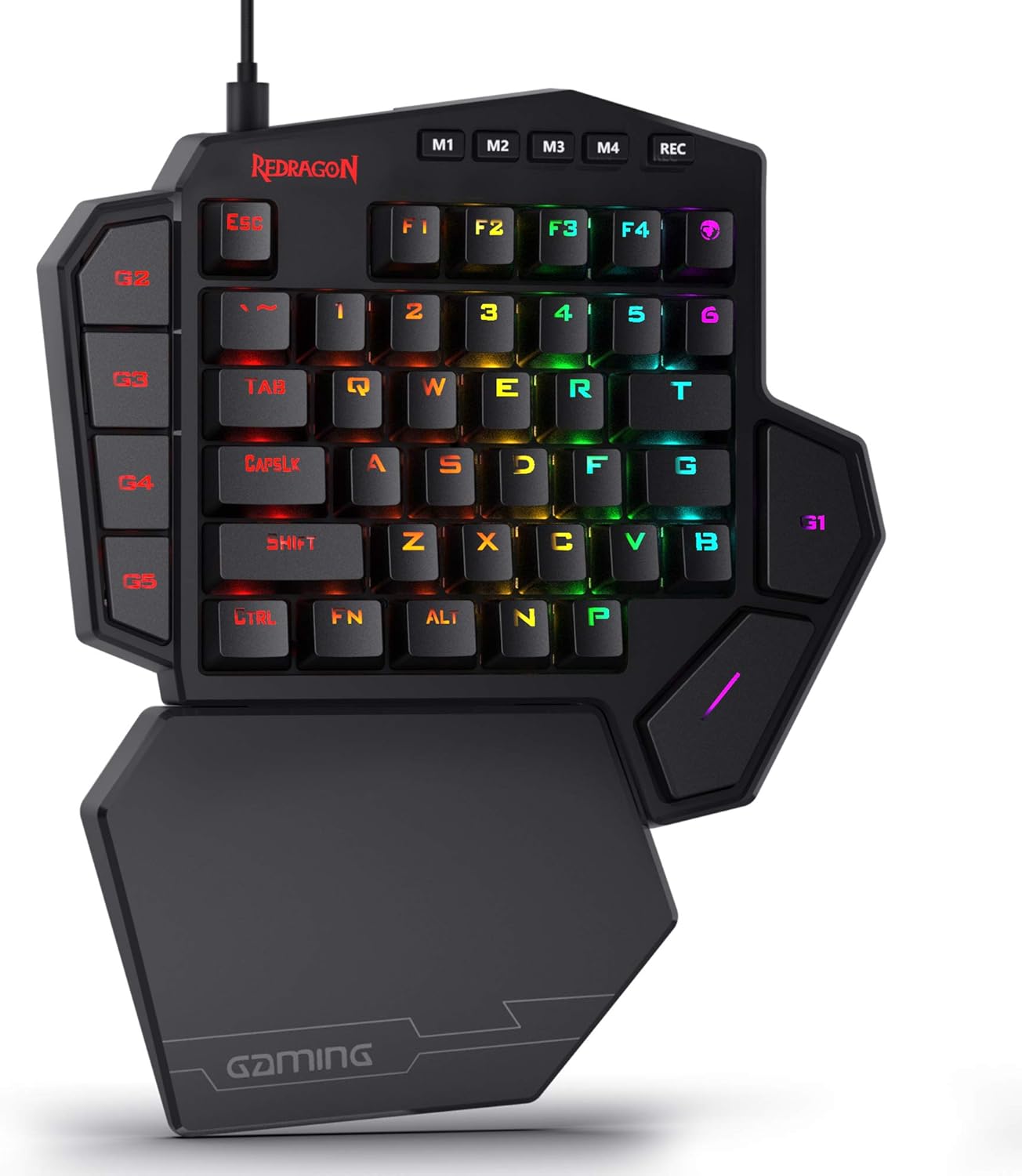 Redragon K585 DITI Wired One-Handed RGB Mechanical Gaming Keyboard, 42 Keys Type-C Professional Gaming Keypad w/Upgraded Hot-Swappable Socket, 7 Onboard Macro Keys & Detachable Wrist Rest Redragon K585 DITI Wired One-Handed RGB Mechanical Gaming Keyboard, 42 Keys Type-C Professional Gaming Keypad w/Upgraded Hot-Swappable Socket, 7 Onboard Macro Keys & Detachable Wrist Rest
