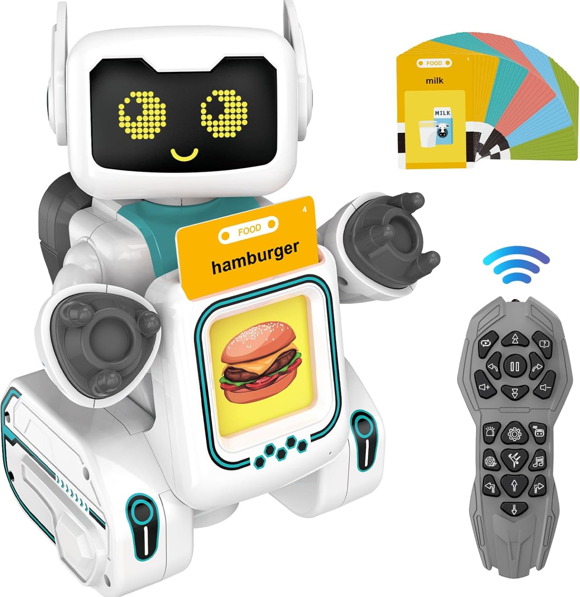 Robot Toys for Kids 5-7, Interactive Remote Control Robot Toys with Talking Flash Cards, Walks, Sings Dances, Sight Words Flash Cards Kindergarten Robot Toy Perfect Learning Gift for Boys, Girls Robot Toys for Kids 5-7, Interactive Remote Control Robot Toys with Talking Flash Cards, Walks, Sings Dances, Sight Words Flash Cards Kindergarten Robot Toy Perfect Learning Gift for Boys, Girls