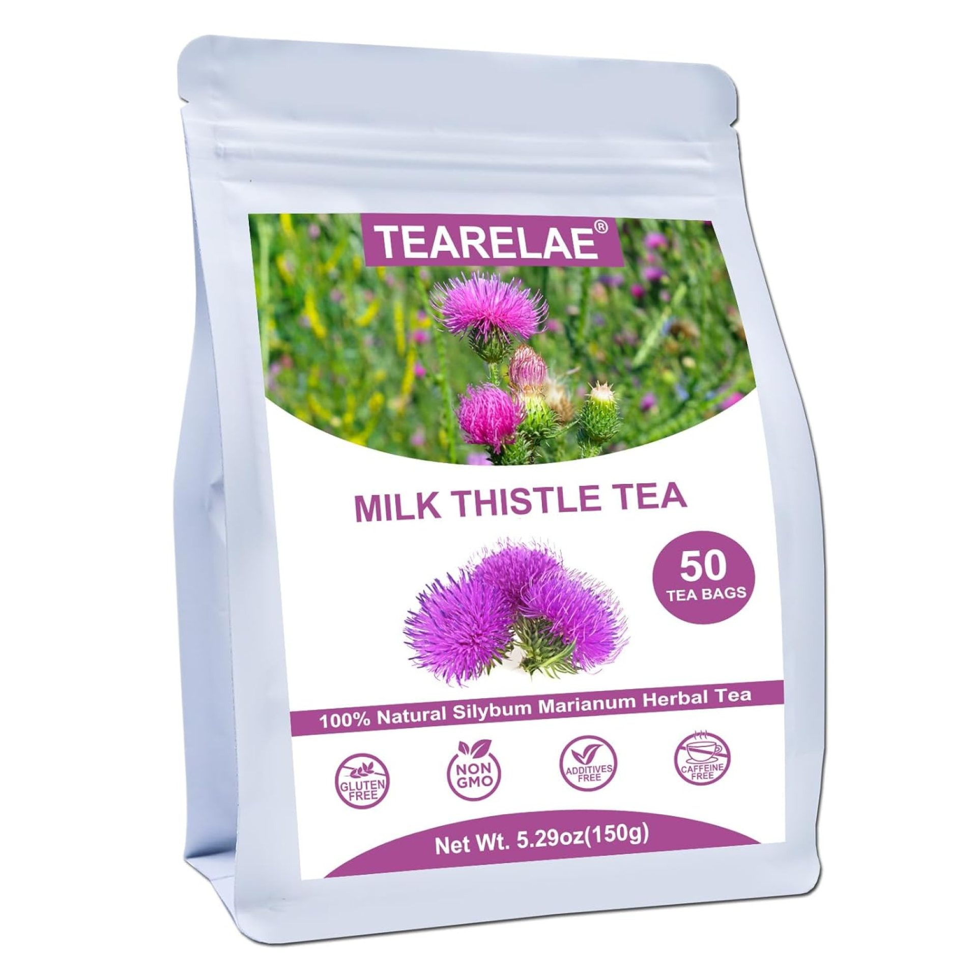 TEARELAE – Milk Thistle Tea – 3g x 50 Count – 100% Natural Milk Thistle Seeds Tea Bags – Non-GMO TEARELAE – Milk Thistle Tea – 3g x 50 Count – 100% Natural Milk Thistle Seeds Tea Bags – Non-GMO