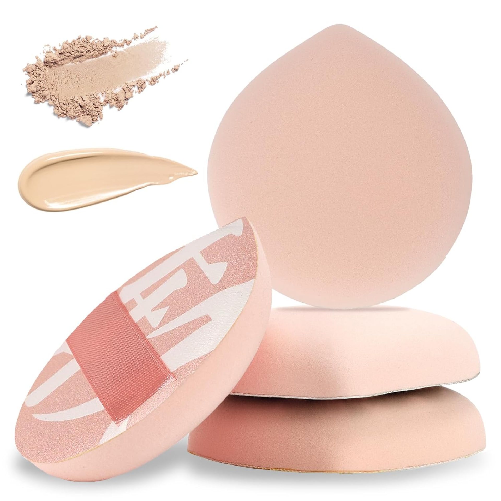 4 PCS Korean Makeup Puff, Soft Makeup Sponges Teardrop Setting Powder Puff Face Makeup Cushion Puff Beauty Blender Sponge for Foundation Concealer Liquid Cream and Powder, Beginner Friendly – Medium 4 PCS Korean Makeup Puff, Soft Makeup Sponges Teardrop Setting Powder Puff Face Makeup Cushion Puff Beauty Blender Sponge for Foundation Concealer Liquid Cream and Powder, Beginner Friendly – Medium