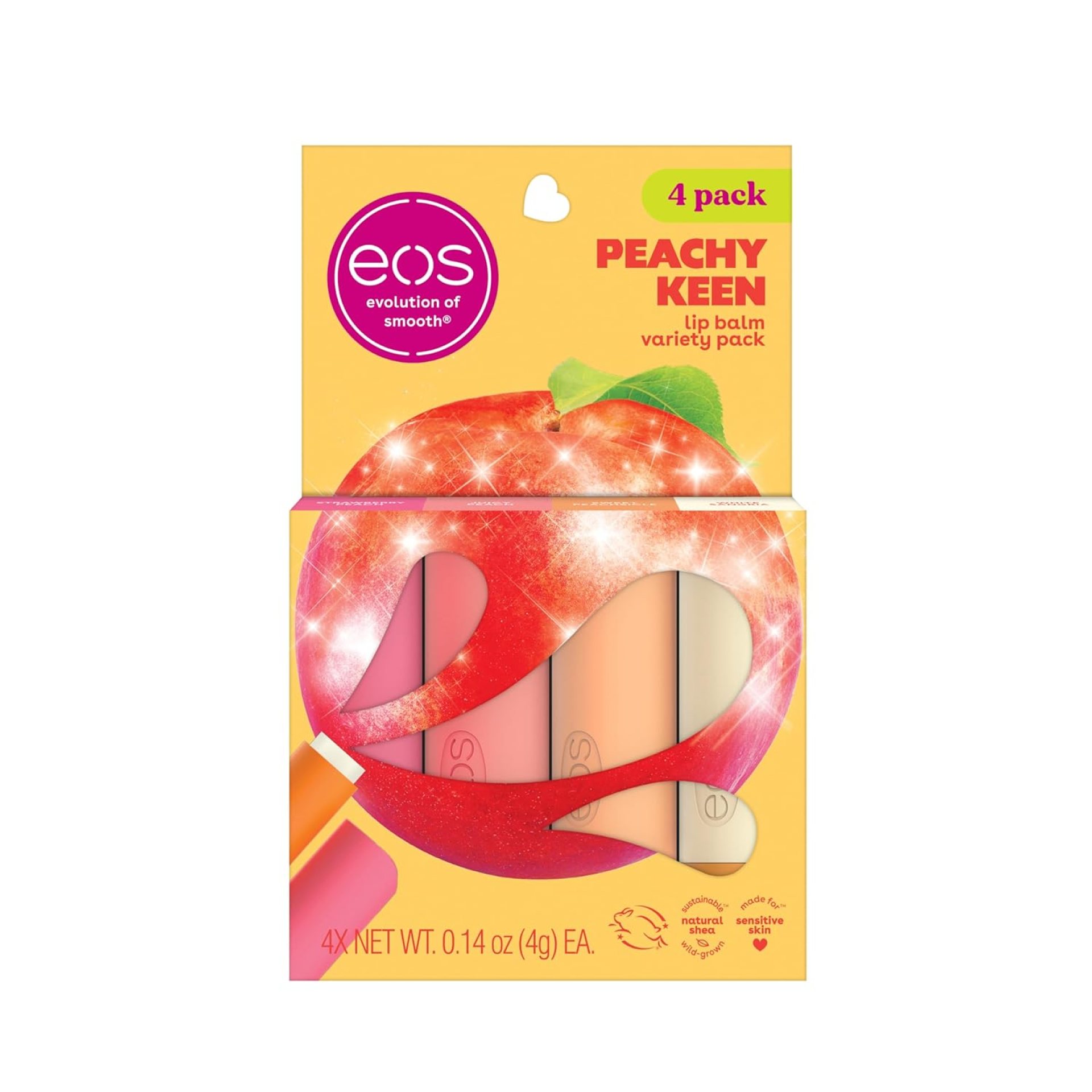 eos Lip Balm Gift Set- Peachy Keen, Limited-Edition Lip Moisturizer, Variety Pack, 0.14 oz, 4-Pack eos Lip Balm Gift Set- Peachy Keen, Limited-Edition Lip Moisturizer, Variety Pack, 0.14 oz, 4-Pack