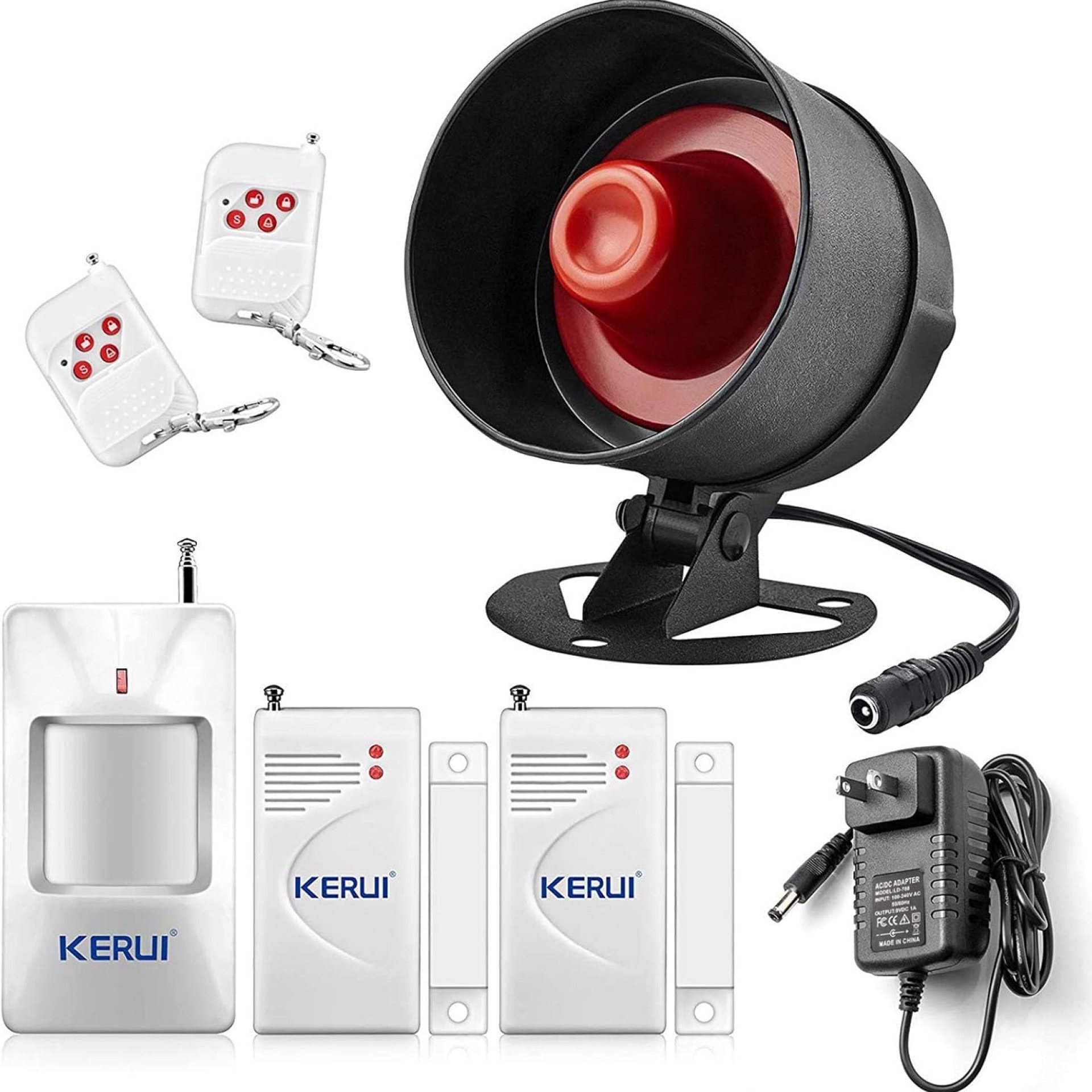 KERUI Home Security System Indoor Outdoor Weather-Proof Siren Window Door Sensors Motion Sensor Alarm with Remote Control More DIY, Wireless House Hotel Garage Shop Burglar Door Alarm, NO WIFI/GSM/APP KERUI Home Security System Indoor Outdoor Weather-Proof Siren Window Door Sensors Motion Sensor Alarm with Remote Control More DIY, Wireless House Hotel Garage Shop Burglar Door Alarm, NO WIFI/GSM/APP