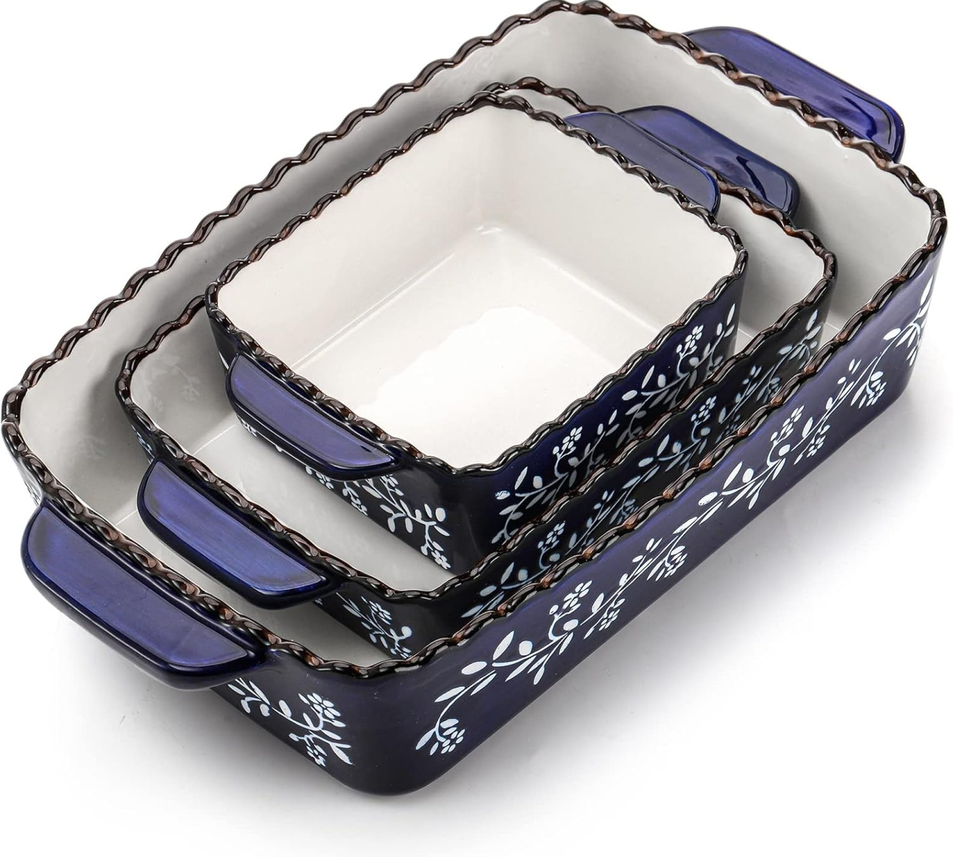 AVLA 3 Pack Ceramic Bakeware Set Porcelain Rectangular Baking Dish Lasagna Pans for Cooking Kitchen Casserole Dishes Cake Dinner 12 x 8.5 x 6 Inches of Baking Pans Banquet and Daily Use Cobalt Blue AVLA 3 Pack Ceramic Bakeware Set Porcelain Rectangular Baking Dish Lasagna Pans for Cooking Kitchen Casserole Dishes Cake Dinner 12 x 8.5 x 6 Inches of Baking Pans Banquet and Daily Use Cobalt Blue