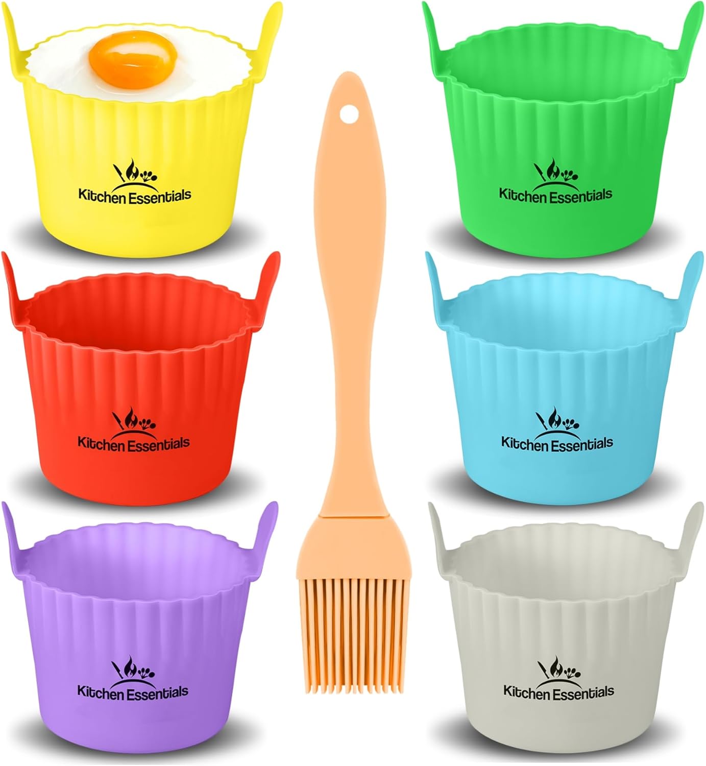 Air Fryer Baking Ramekins – Premium Food-Grade Silicone Mould Cups – Easy Release Nonstick Bakeware Set, 6-Pack for Eggs, Muffins, Cupcakes, Puddings, Tarts, Custards, and More! Air Fryer Baking Ramekins – Premium Food-Grade Silicone Mould Cups – Easy Release Nonstick Bakeware Set, 6-Pack for Eggs, Muffins, Cupcakes, Puddings, Tarts, Custards, and More!