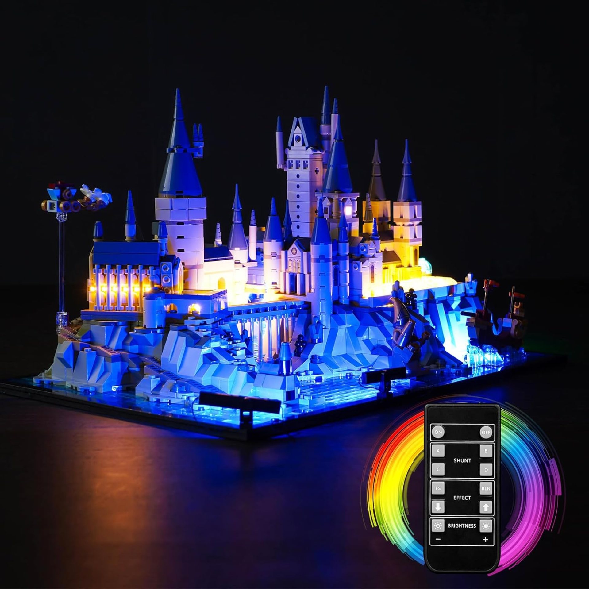 VONADO Updated RC LED Light Kit for Lego Hogwarts Castle and Grounds 76419, Remote Control Creative Lighting Set Accessories Compatible with Lego 76419 Building Set (Lights Only, No Models), Blue VONADO Updated RC LED Light Kit for Lego Hogwarts Castle and Grounds 76419, Remote Control Creative Lighting Set Accessories Compatible with Lego 76419 Building Set (Lights Only, No Models), Blue