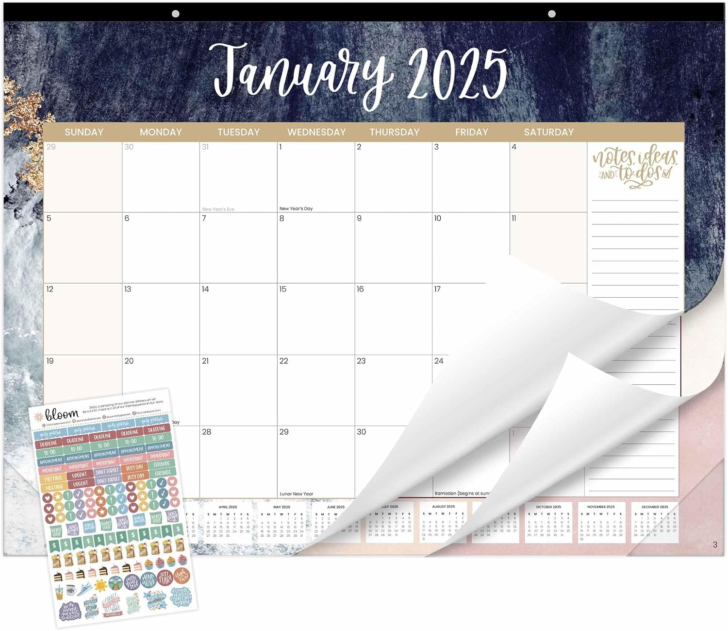 bloom daily planners 2025 Desk Calendar – 21″ x 16″ Large Monthly Organizer Pad with Stickers (January 2025 – December 2025) Desktop Blotter – Watercolor bloom daily planners 2025 Desk Calendar – 21″ x 16″ Large Monthly Organizer Pad with Stickers (January 2025 – December 2025) Desktop Blotter – Watercolor