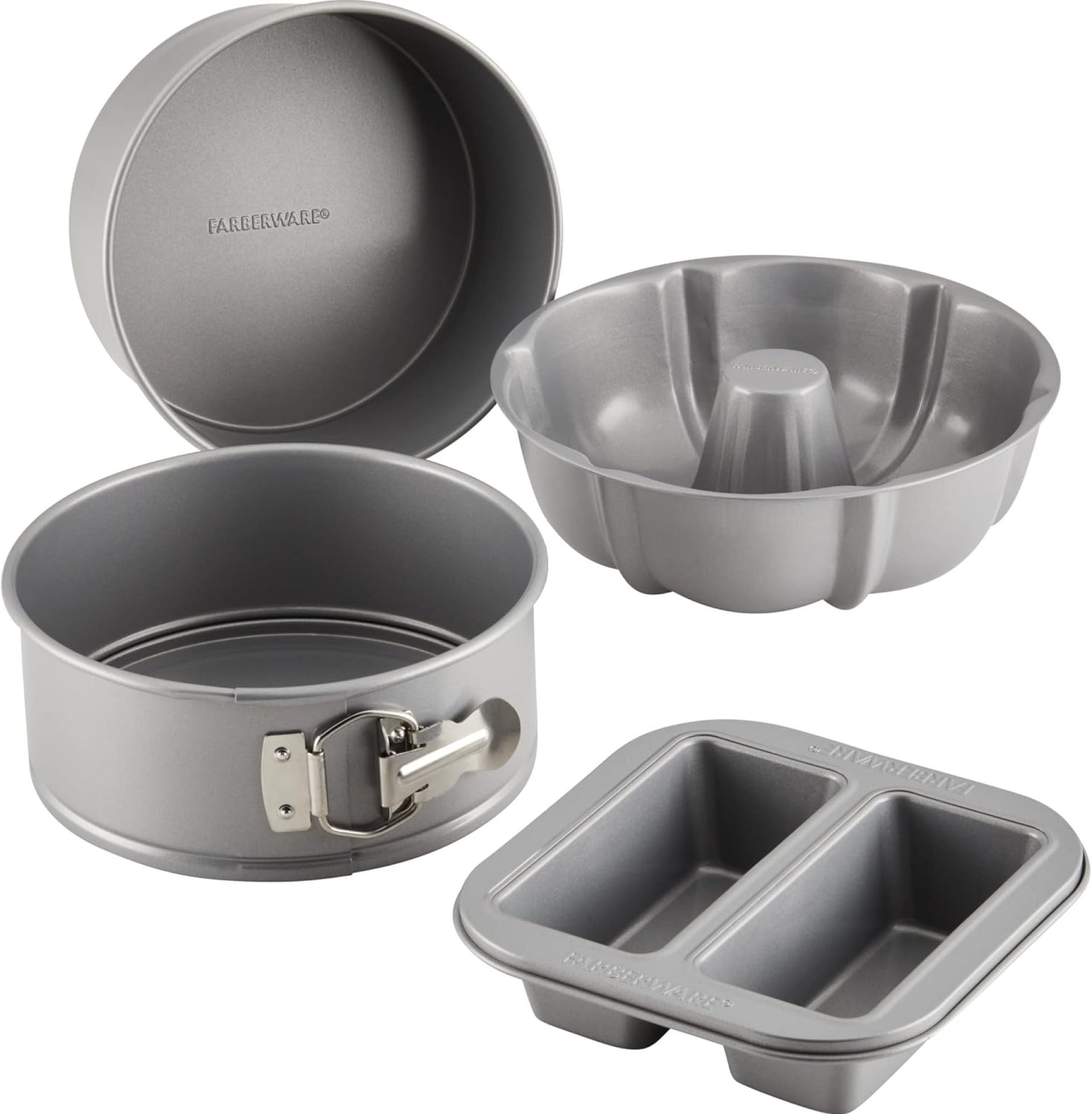 Farberware Specialty Bakeware Nonstick Baking Set for Pressure Cooker or in The Oven, 4 Piece, Gray Farberware Specialty Bakeware Nonstick Baking Set for Pressure Cooker or in The Oven, 4 Piece, Gray