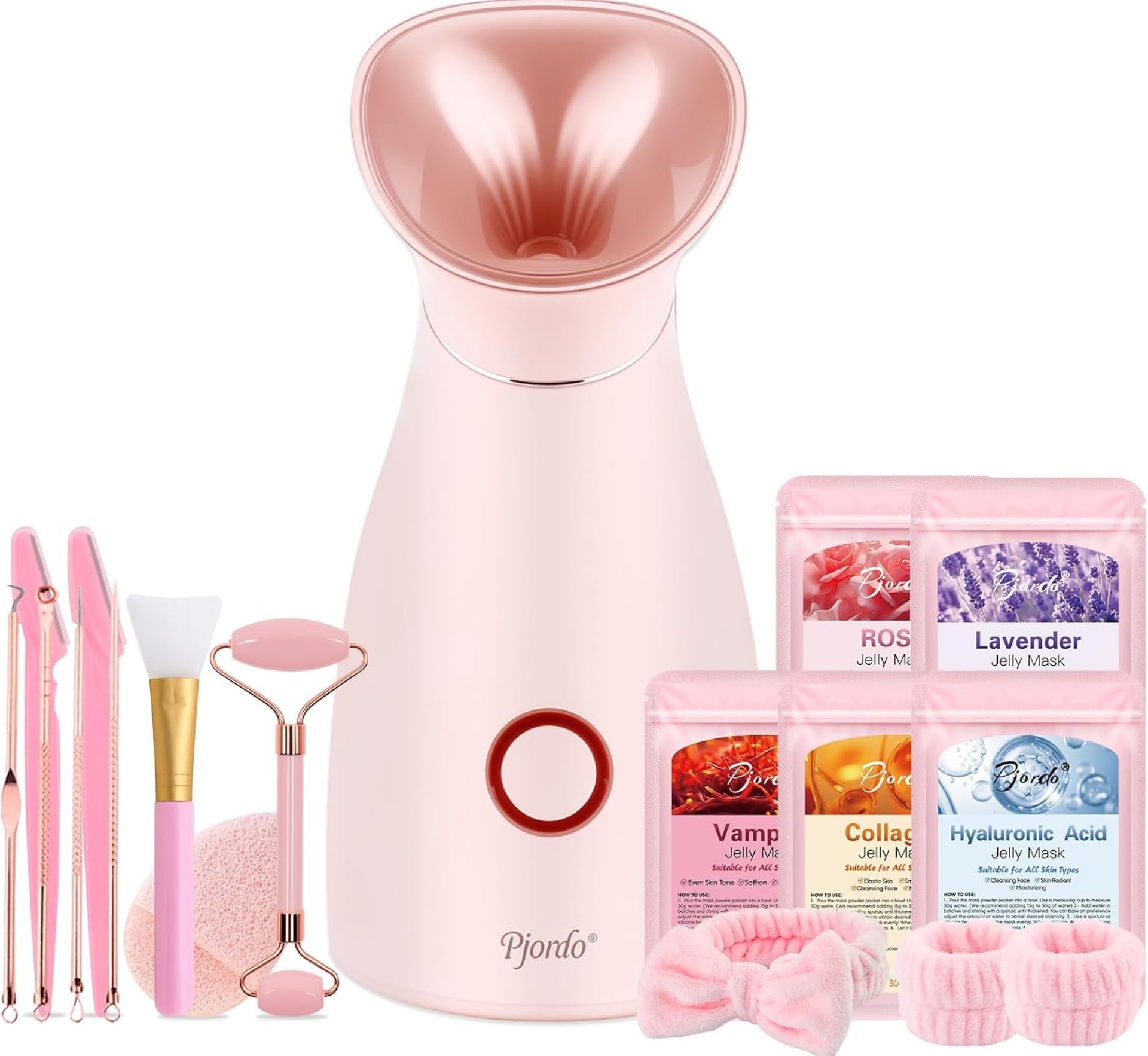 Facial Steamer Spa Kit, 12 Skin Care Tools & 5 Jelly Mask Powder, Nano Ionic Steamer for Facial Deep Cleaning Unclog Pores Sinuses, Warm Mist Humidifier for Home SPA, Self Care Gifts for Women Facial Steamer Spa Kit, 12 Skin Care Tools & 5 Jelly Mask Powder, Nano Ionic Steamer for Facial Deep Cleaning Unclog Pores Sinuses, Warm Mist Humidifier for Home SPA, Self Care Gifts for Women